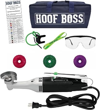 Horse Hoof Trimmers Basic Electric Set 110v - Horse Hoof Trimming Tools - Farrier Tool Kit - Grinder Discs and Accessories Included