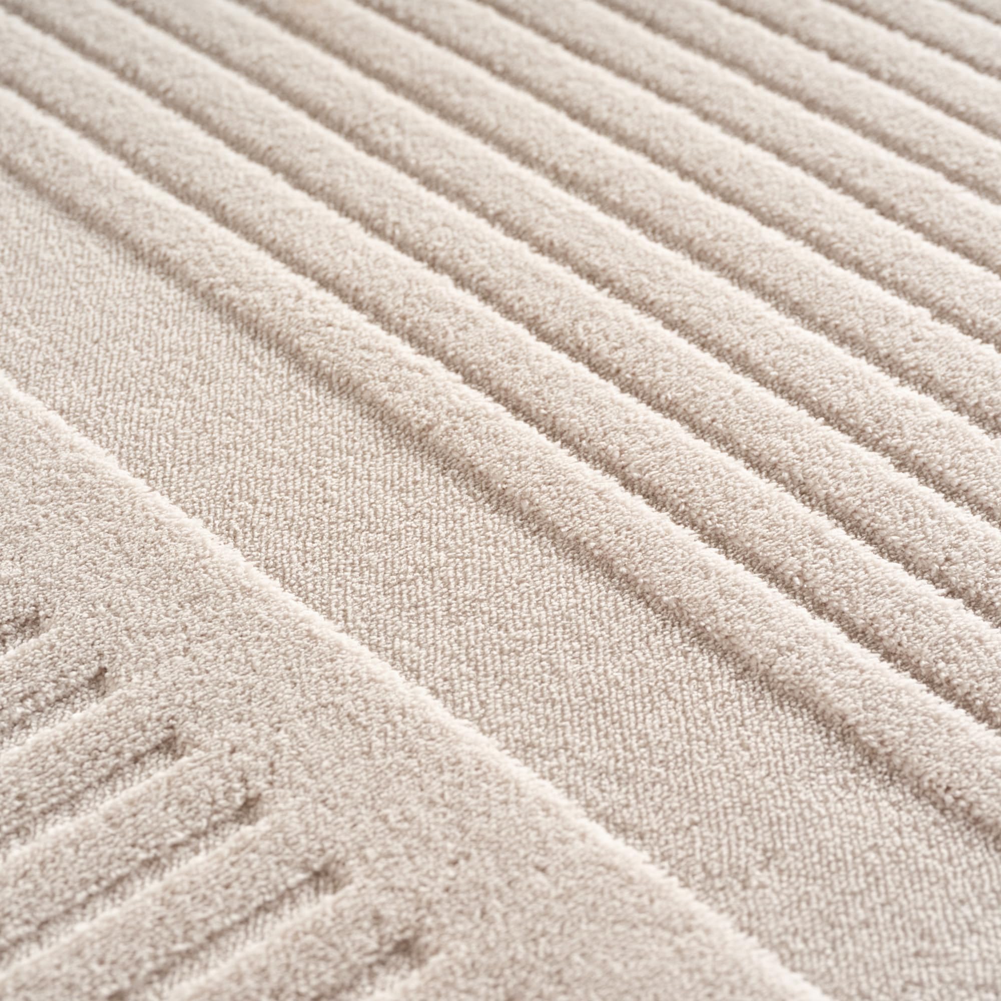 SIMPEX Teppich Boho 160 x 230 cm Creme, Weicher Skandinavischer Kurzflor mit 3D-Effekt, Waschbar & Pflegeleicht, Moderner Teppich für Wohnzimmer, Esszimmer oder Schlafzimmer