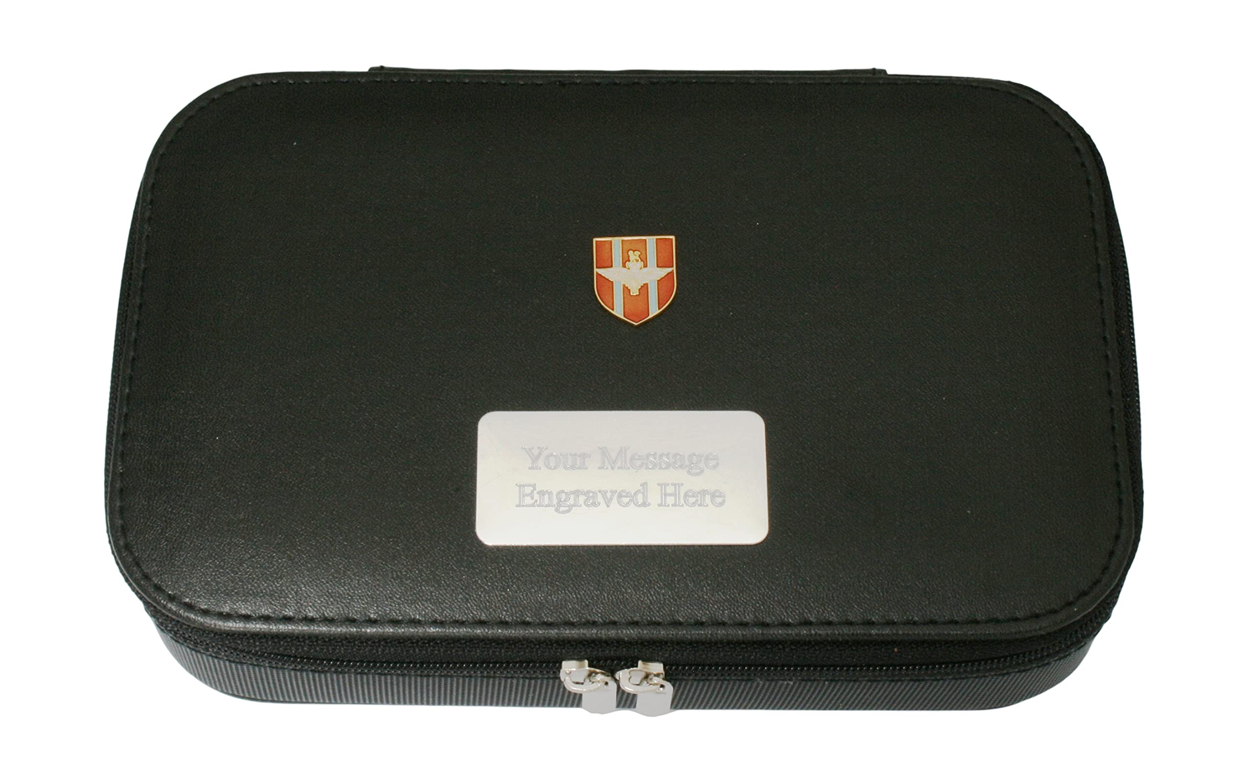 Gamekeepers Cottage gifts Parachute Regiment Shield Travel Jewellery Box Watch Or Cuflinks Case FREE ENGRAVING ME3