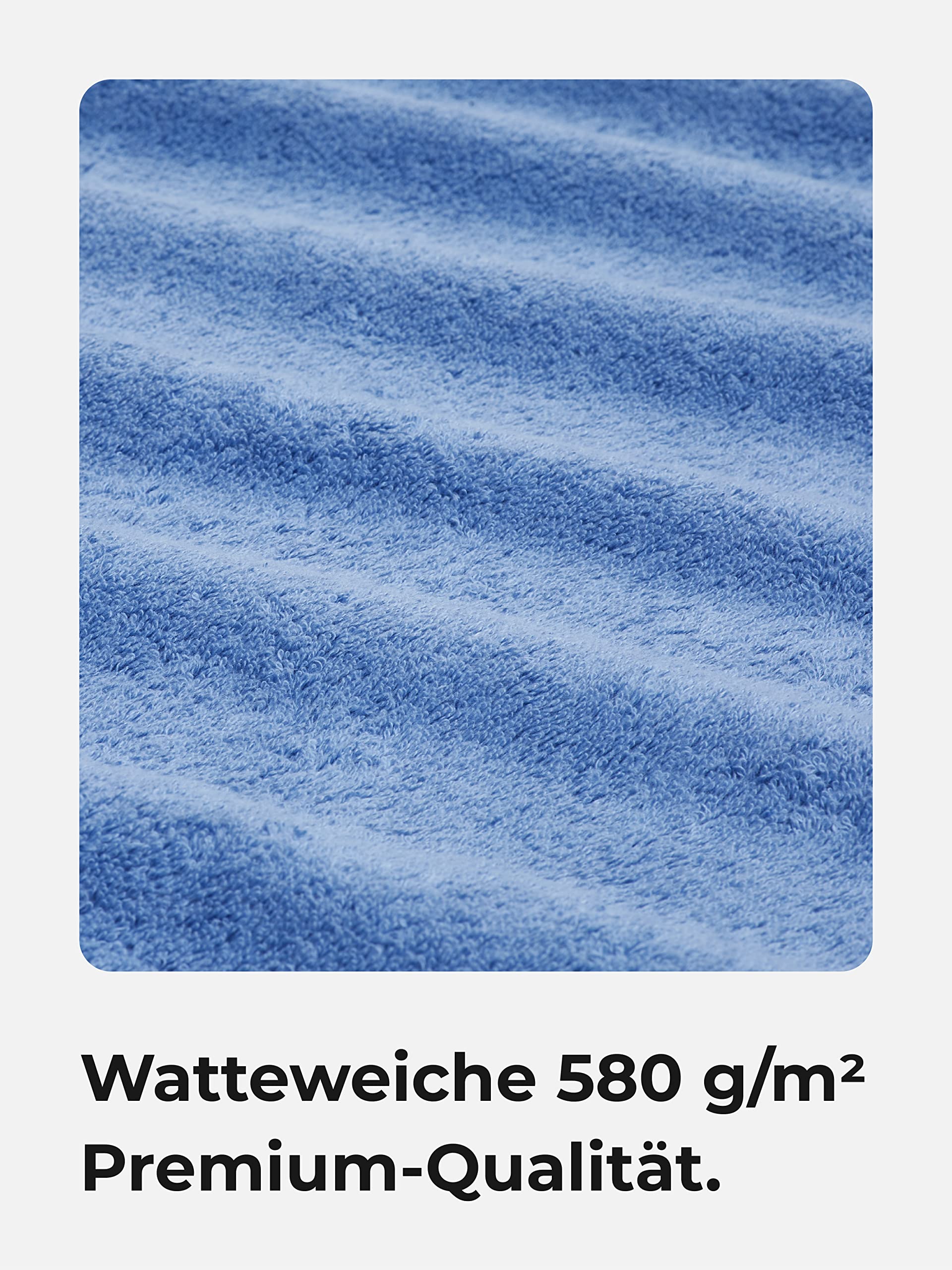 Sowel® Ręcznik kąpielowy premium 100 x 150 cm, ręcznik ze 100% bawełny ekologicznej, wyprodukowany w Portugalii, gołębi niebieski