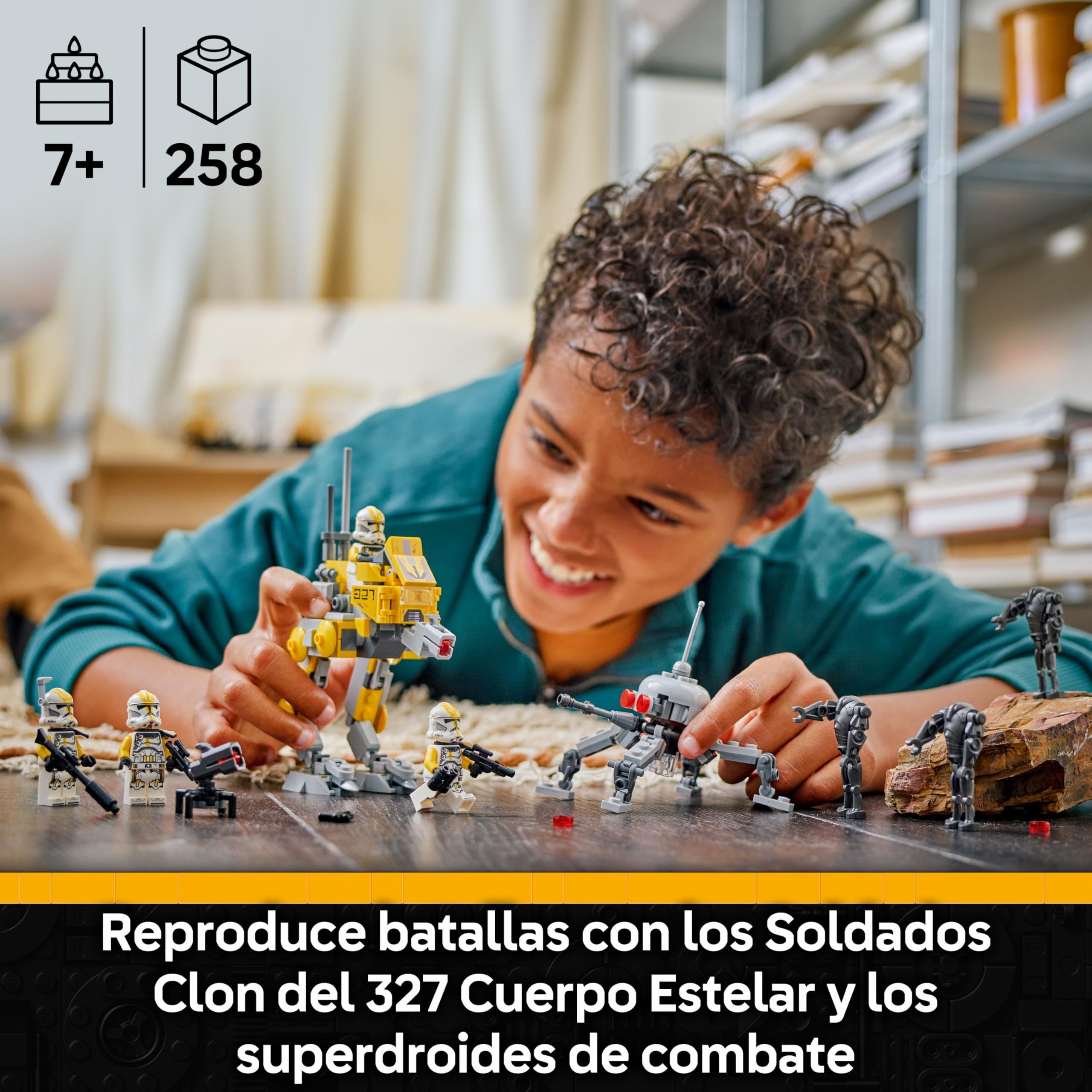 LEGO Star Wars 75431 Pack de Combate: Soldados Clon del 327 Cuerpo Estelar - Juguete de Colección con 4 Minifiguras, 3 Droides y AT-RT - Regalo para Niños de 7+ Años Fans de La Venganza de los Sith