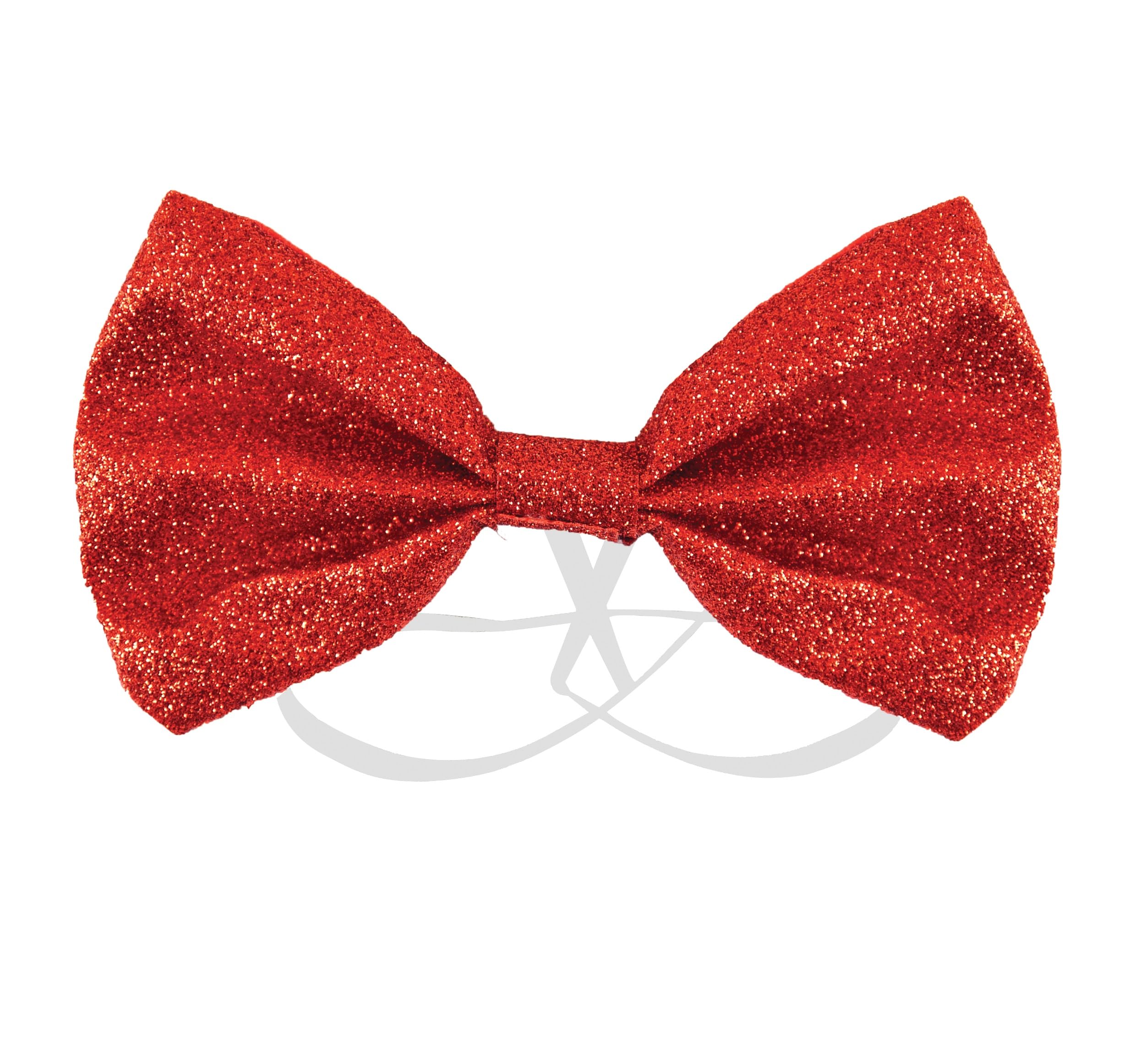 Lord C Unisex Red Bow Tie Banded Sequin Party Accessories Perfect For Dance And Stage Show Hen Night Fancy Dress Adjustable 11Cm X 6Cm In Size Pack Of 1 (Red)