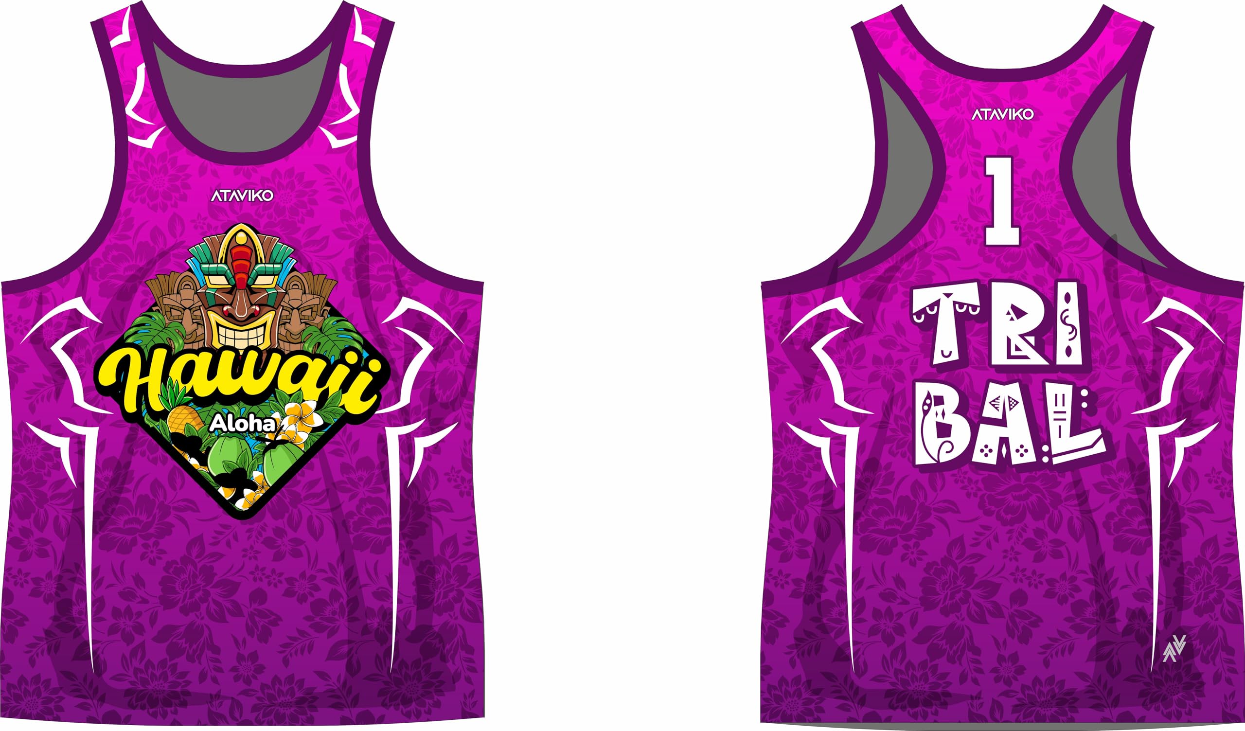 Canotta Tribal Tiki, Beach Volley Mare, Gym Palestra, Passeggio, Sport Estivi
