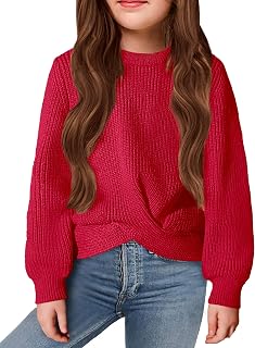 Niñas Jersey Moda Suéter Niños Cálido Cuello Redondo Manga Larga Otoño Invierno Ocio Suéter para Niñas 5-13 Años