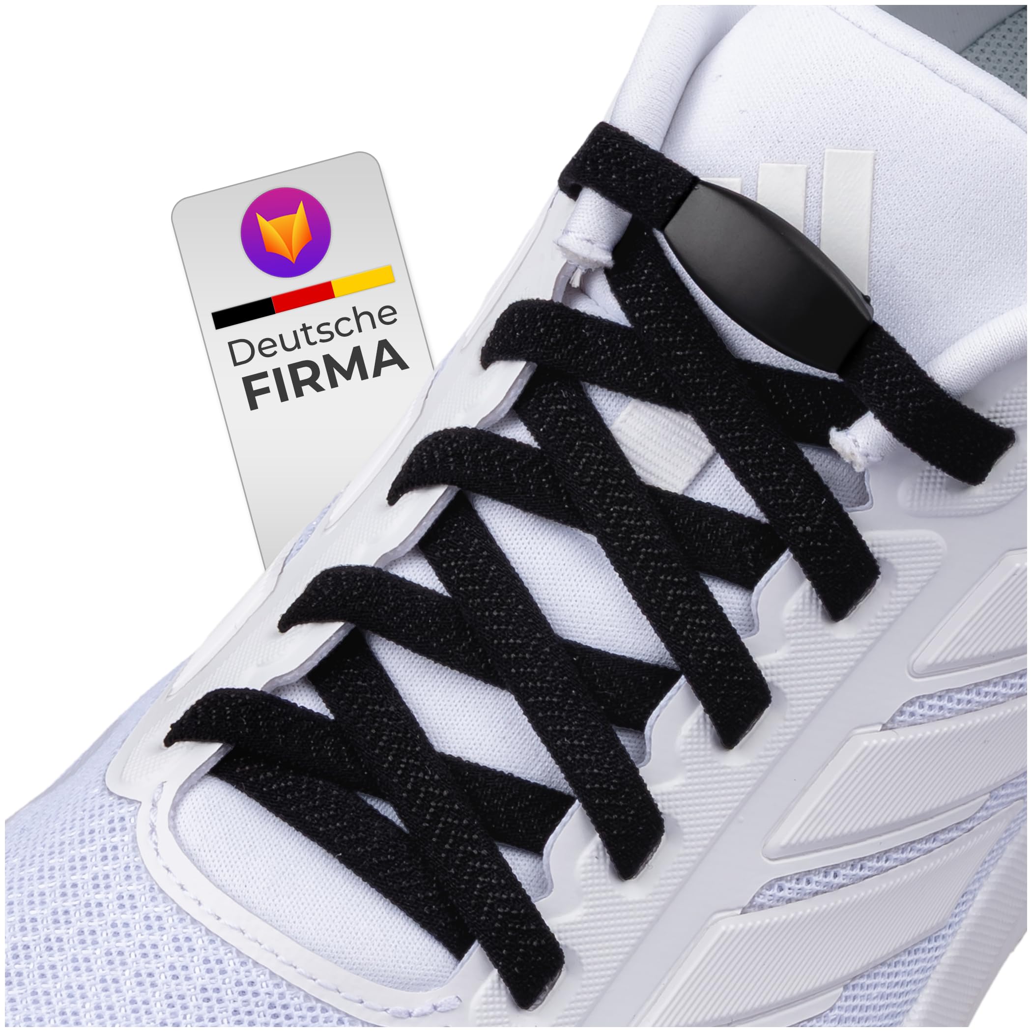 Schnürfuchs Premium Elastische Schnürsenkel ohne binden – Elegantes Schnellschnürsystem Schnürsenkel elastisch Gummi Schnürsenkel Schnellverschluss