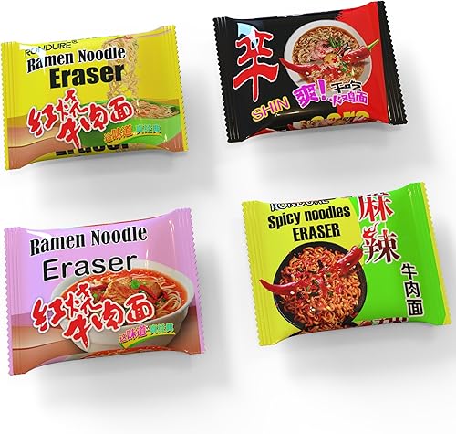 Miniatura 6 de ROPTO Gomas de borrar de fideos ramen picantes  Mini borradores para niños de escritorio a granel, mascotas, regalos de San Valentín para niños en