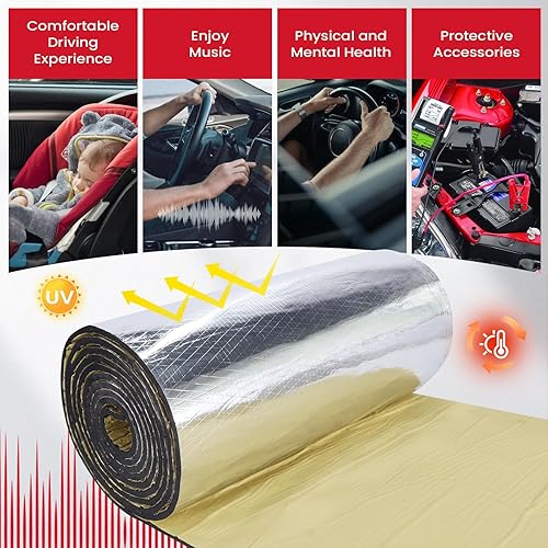 Miniatura 5 de Sonoreboom Alfombrilla de amortiguación automática de sonido de 120 x 39 pulgadas, grosor de 38 pulgadas de grosor, 10 pies x 3.2 pies, aislamiento