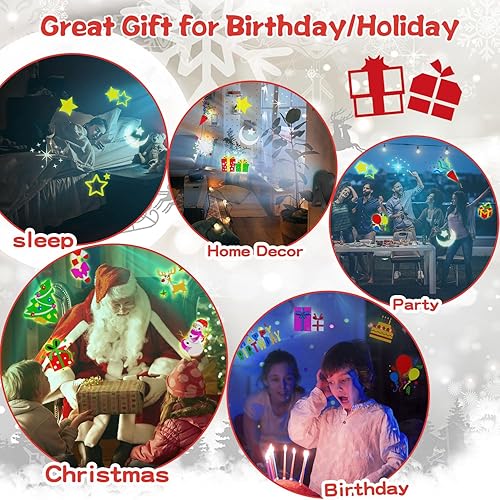 Miniatura 4 de Luces de proyector para exteriores, luces de proyector de vacaciones con altavoz Bluetooth, 12 diapositivas x 4 patrones de luz de proyector de olas