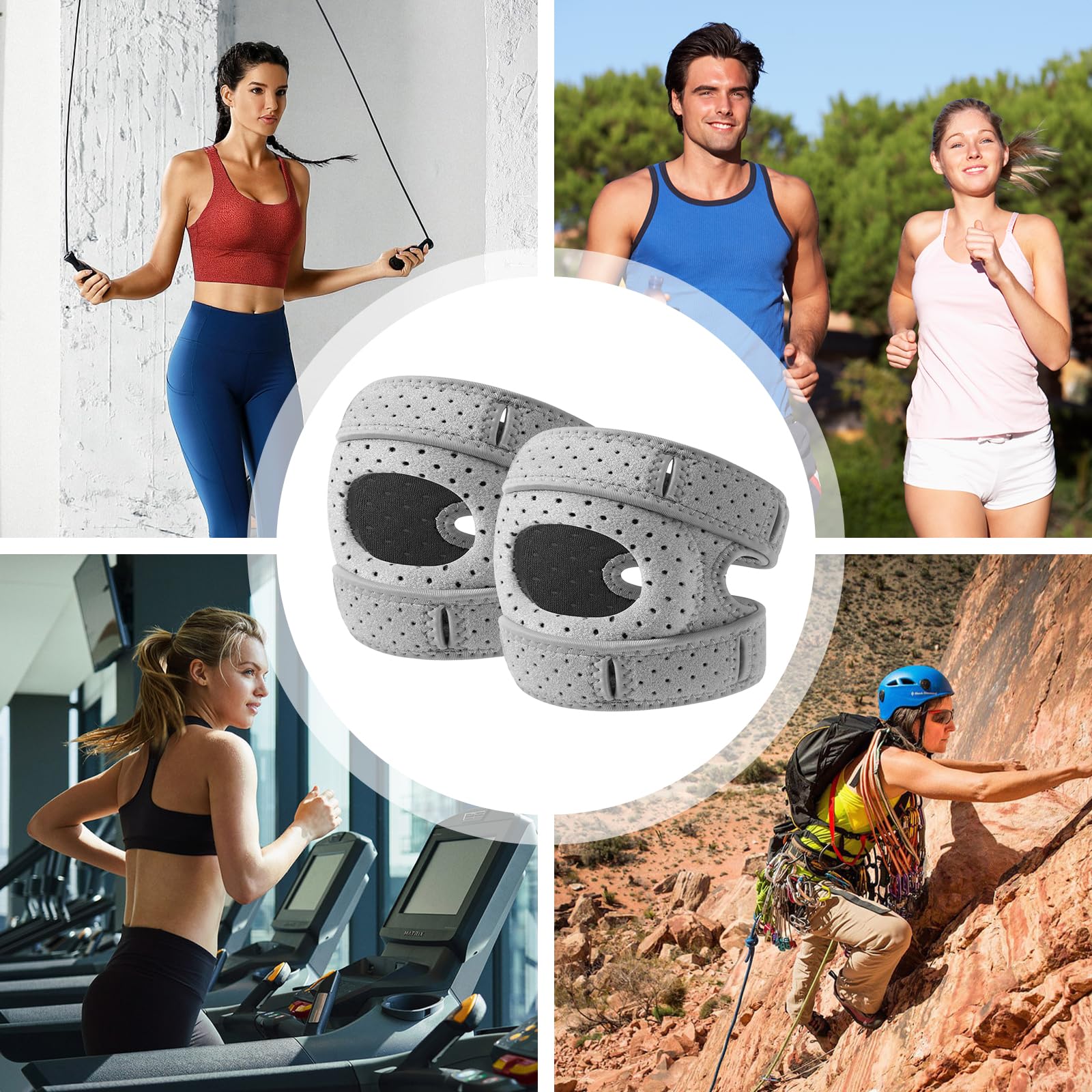 2 Piezas Rodillera Deportiva Ajustable, Rodilleras Transpirable y Antideslizante Hombre y Mujer, Rodilleras Menisco y Ligamento, Entrenamiento Rodilleras para Deportistas, Correr, Bicicleta, Baile