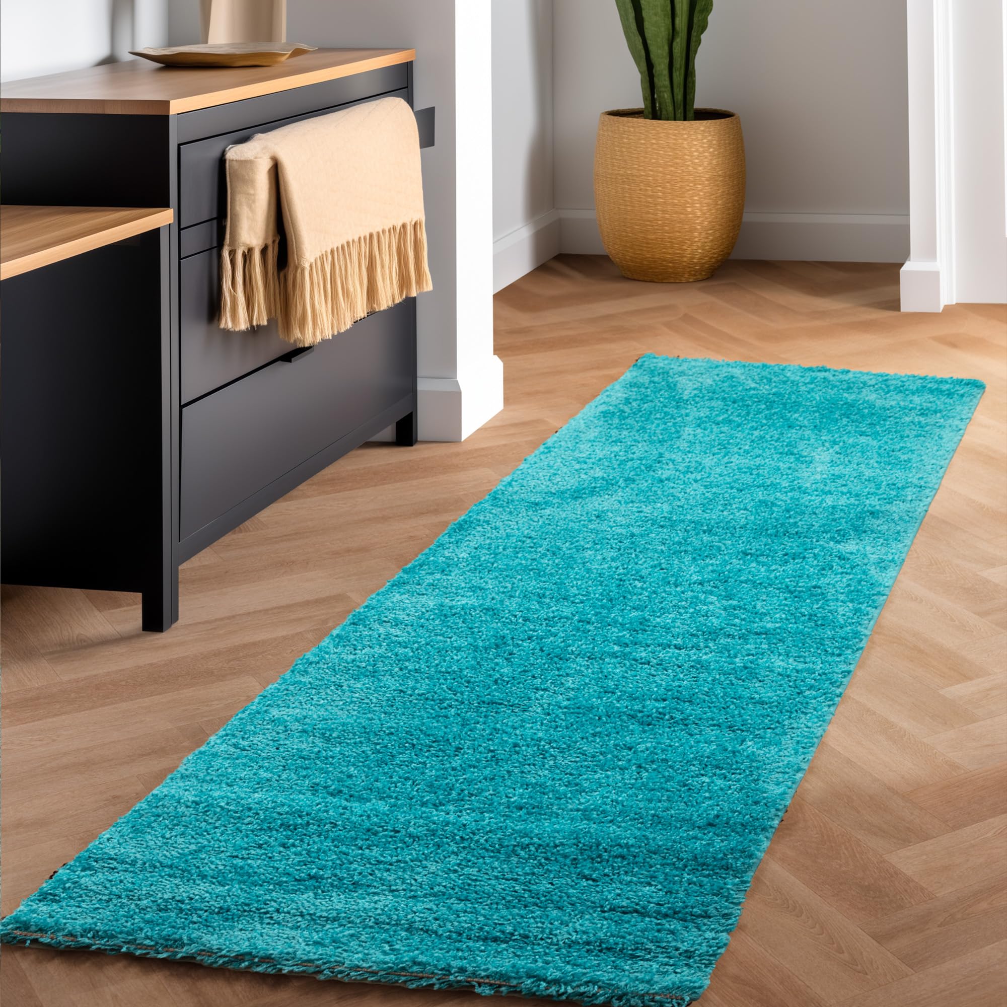 SIMPEX Shaggy Hochflor Teppich Weich, flauschig, modern, einfarbig, Perfekt für Wohnzimmer, für Wohnzimmer Schlafzimmer Flur