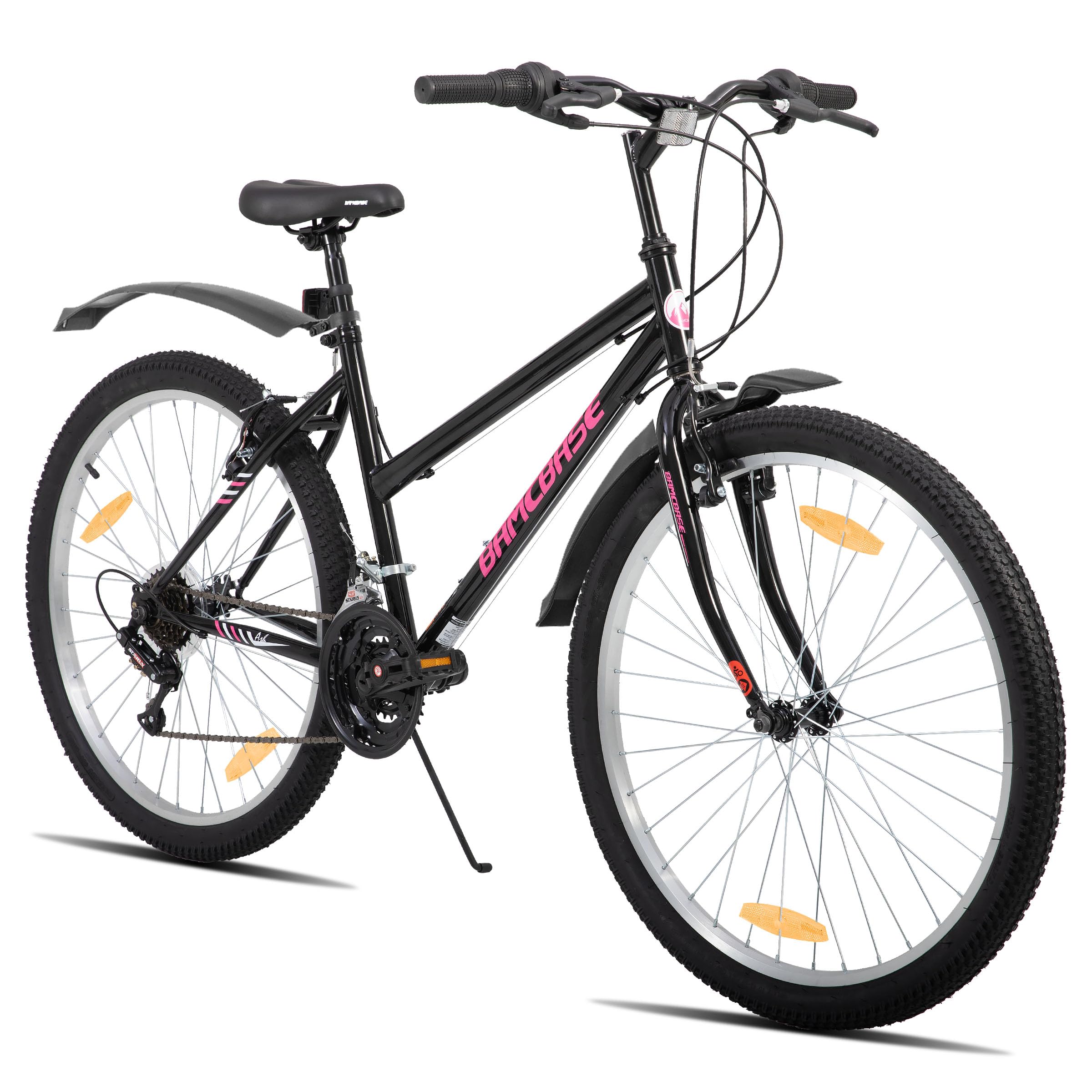 Hiland 24 Zoll Damen Mountainbike, Fahrrad für Mädchen & Frauen, 18-Gang MTB Fahrrad mit V-Bremse vorne & hinten, Robuster Stahlrahmen Mountainbike, Schwarz Sport & Freizeit