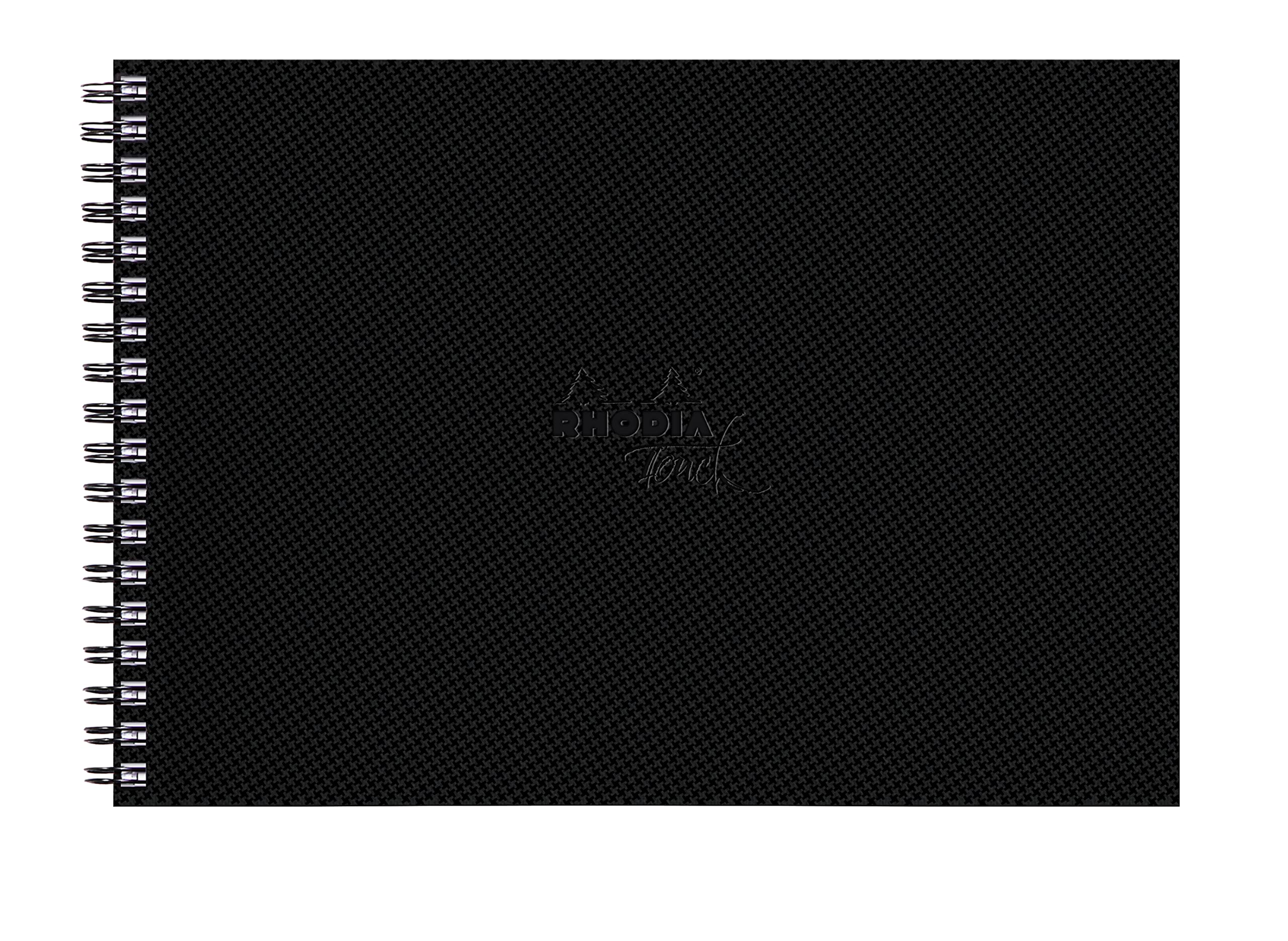 RHODIA 116164C Watercolor Notebook, 300g/m, 100% Cotton, Satin Look, A4, Landscape Format, 40 Pages, Hardcover, Spiral Binding, Watercolor Book Rhodia