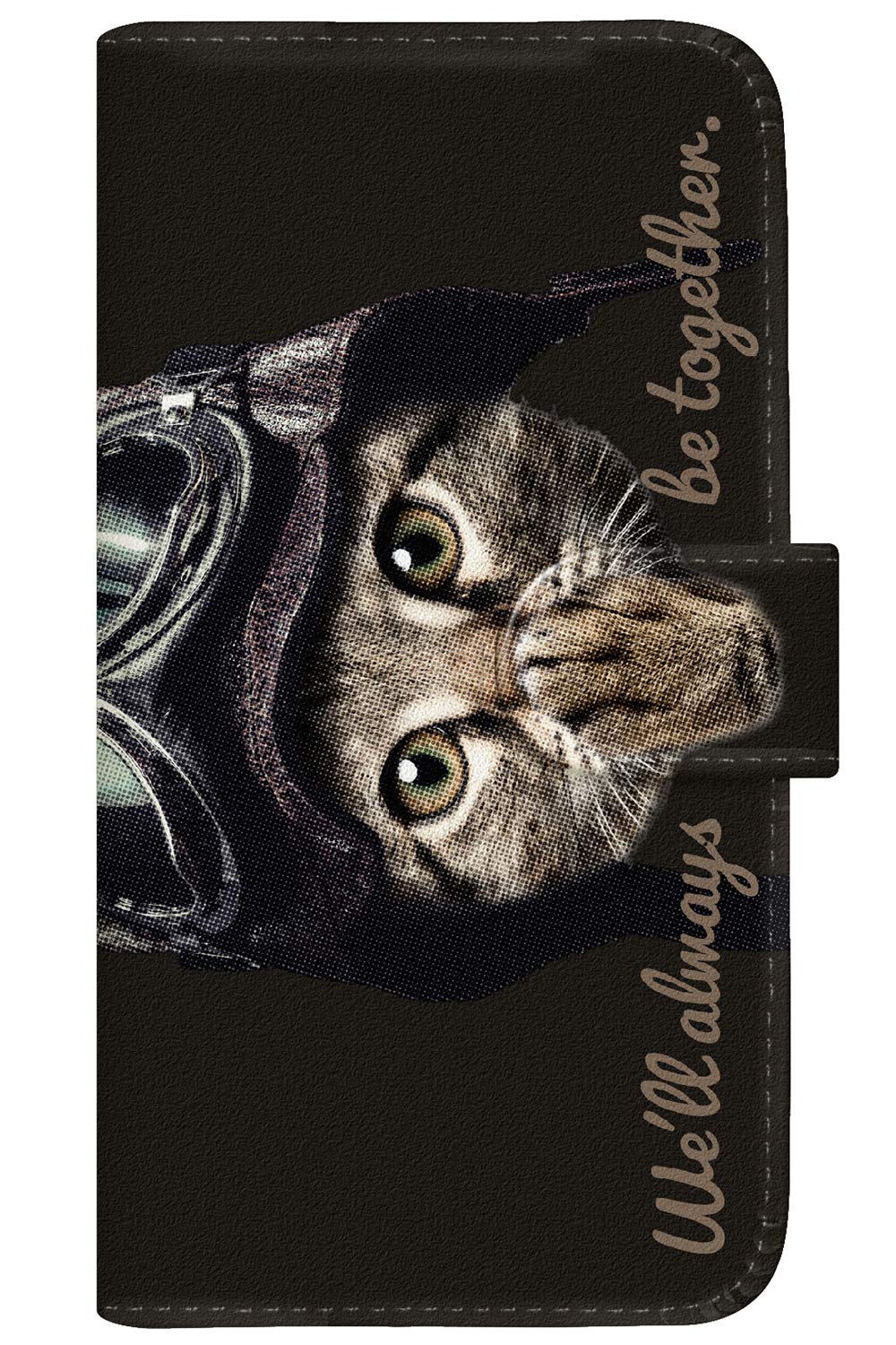 Amazon.co.jp: with NYAGO 手帳型 ケース レザー 厚手タイプ apple