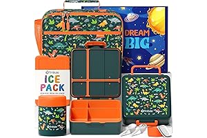 Fimibuke 4-in-1 Kids Bento Lunch Kit with Insulated Bag, Thermos, Ice Pack...