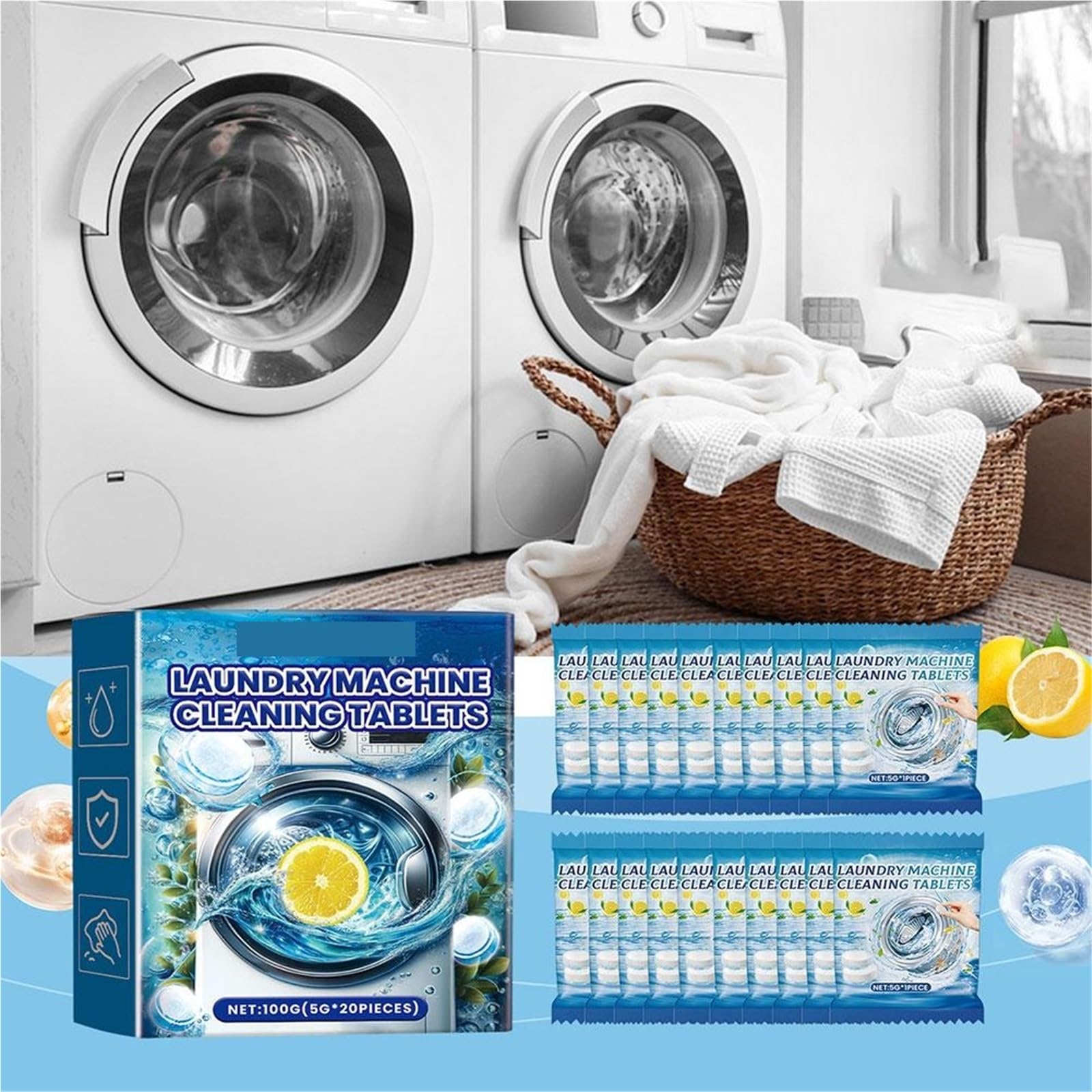 pastiglie detergenti per lavatrice Pastiglie detergenti for lavatrice(40PCS)