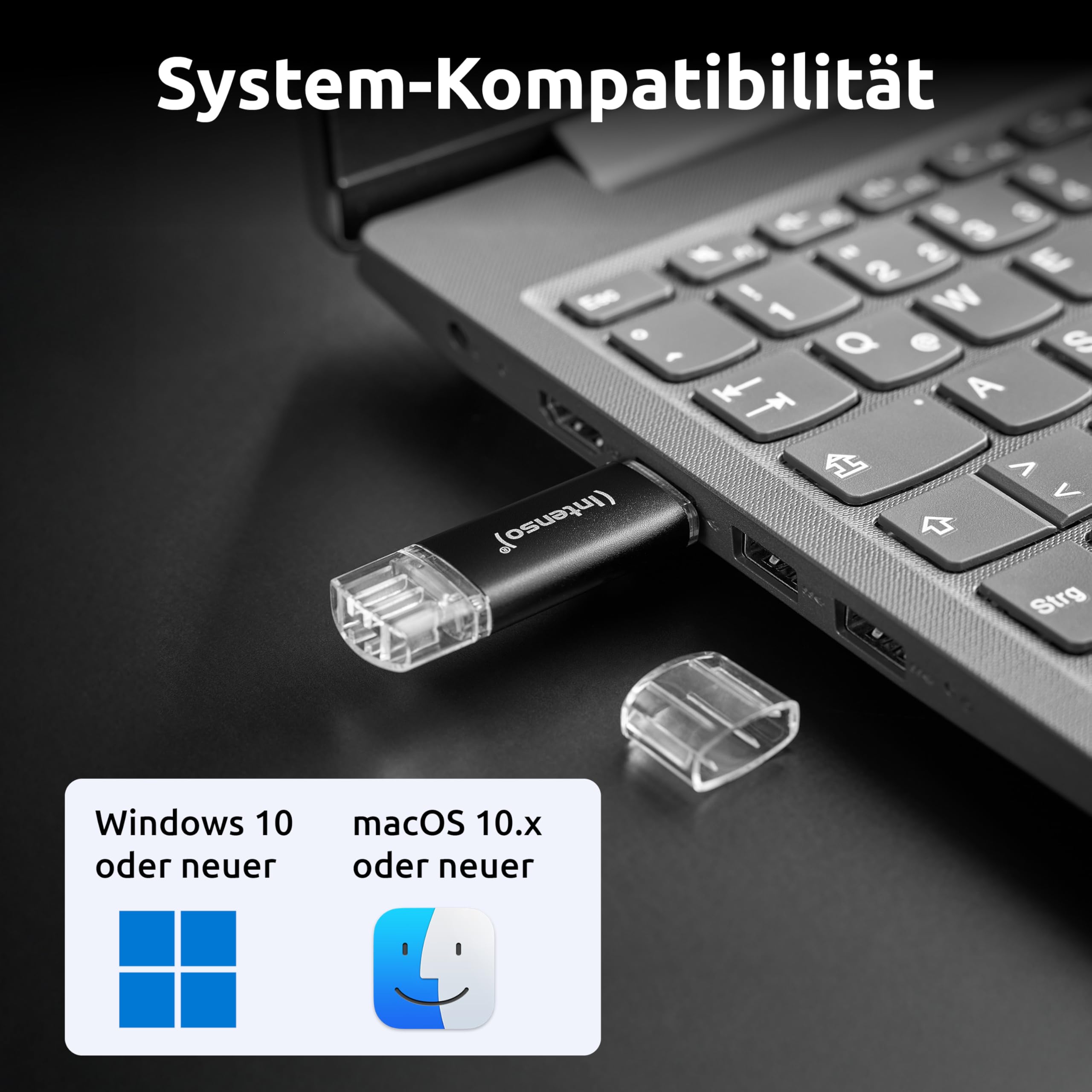 Intenso Twist Line USB-Stick Dual 2X 128GB - Supervelocidad USB 3.2 Gen 1x1 con hasta 70 MB/s, USB-C y USB-A, Antracita