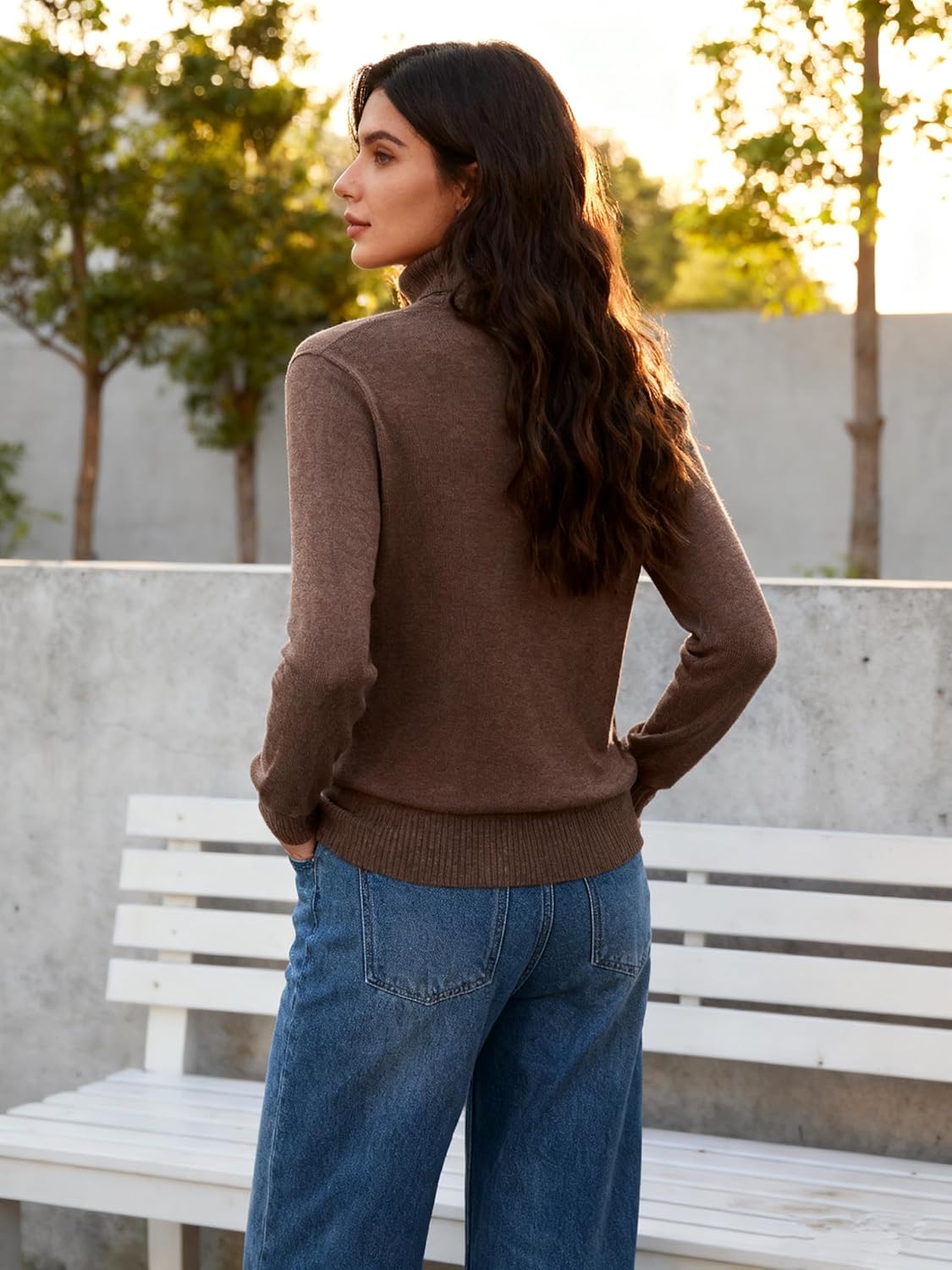 DAIMIDY Women's Turtleneck Sweater Long Sleeve Wool Blend Sweater Tops Fall Winter Outfits - Image 6