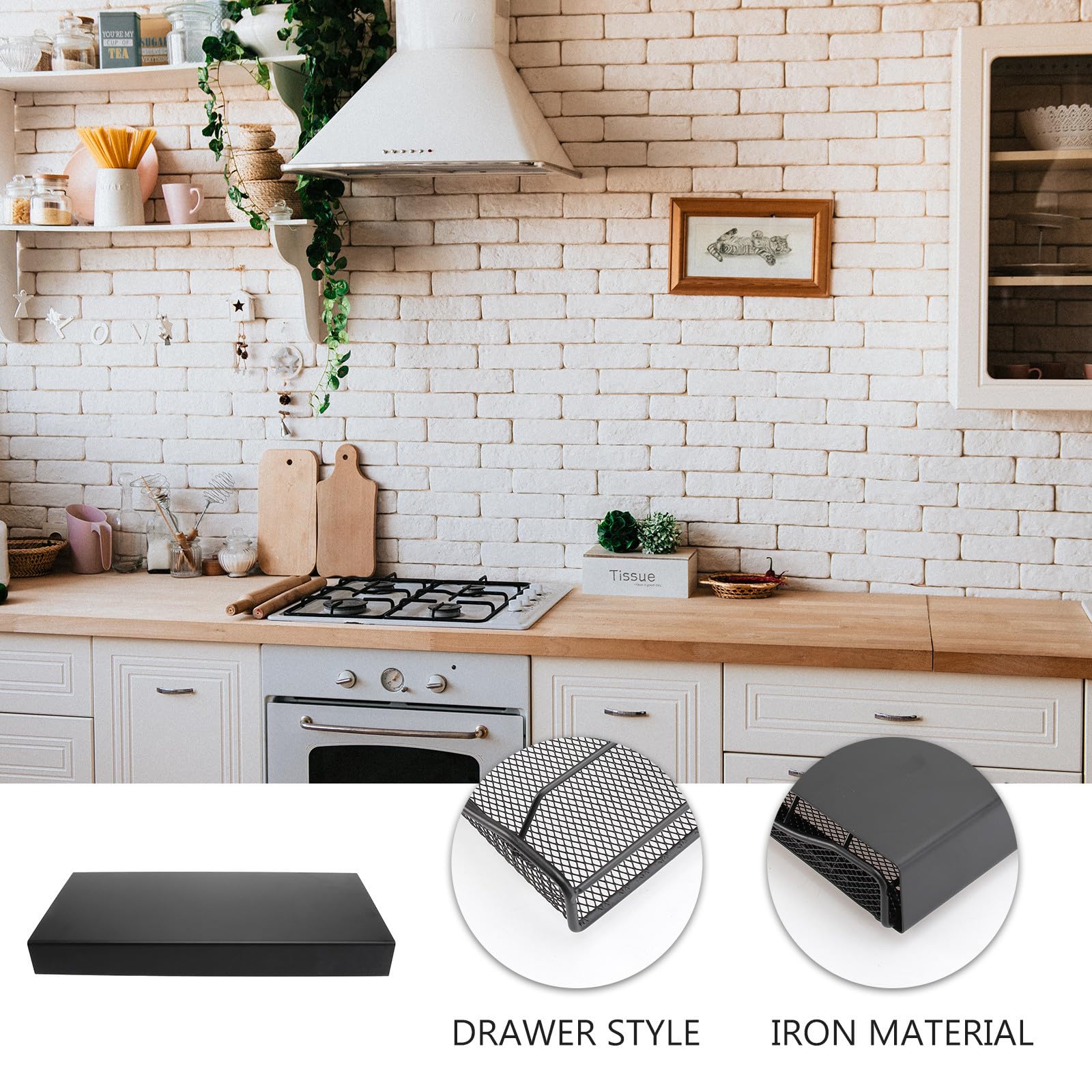 Organizador de Cápsulas de Café de Hierro Resistente Cajón para 40 Cápsulas Diseño Apilable Color Negro Adecuado para Cocina o Salón