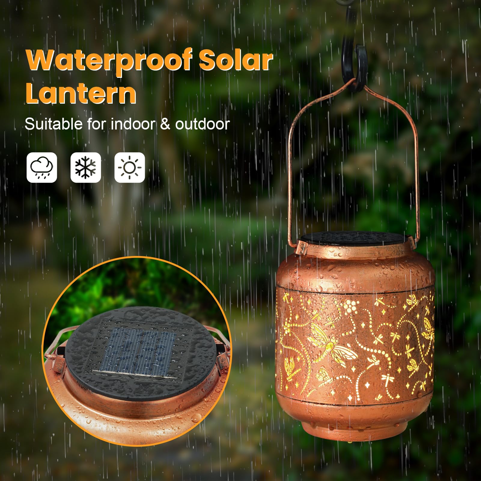 Toodour Solar Lantern Outdoor, Upgrade Hangng Solar Outdoor Lghts