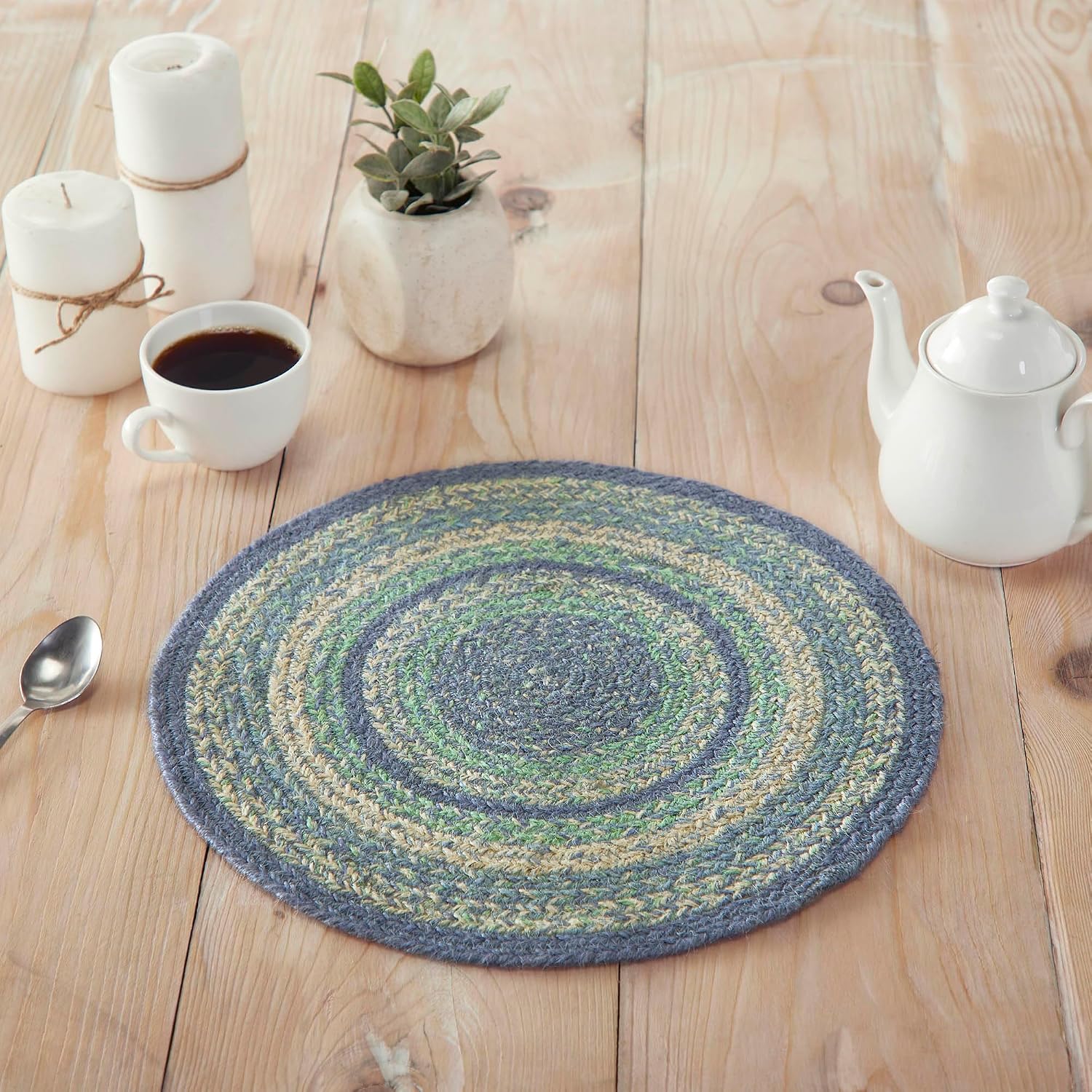 VHC Brands Jolie Jute Trivet 15 inch Diameter