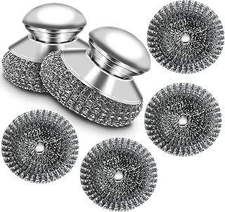 Stainless Heavy Duty Steel Scrubber with Handle