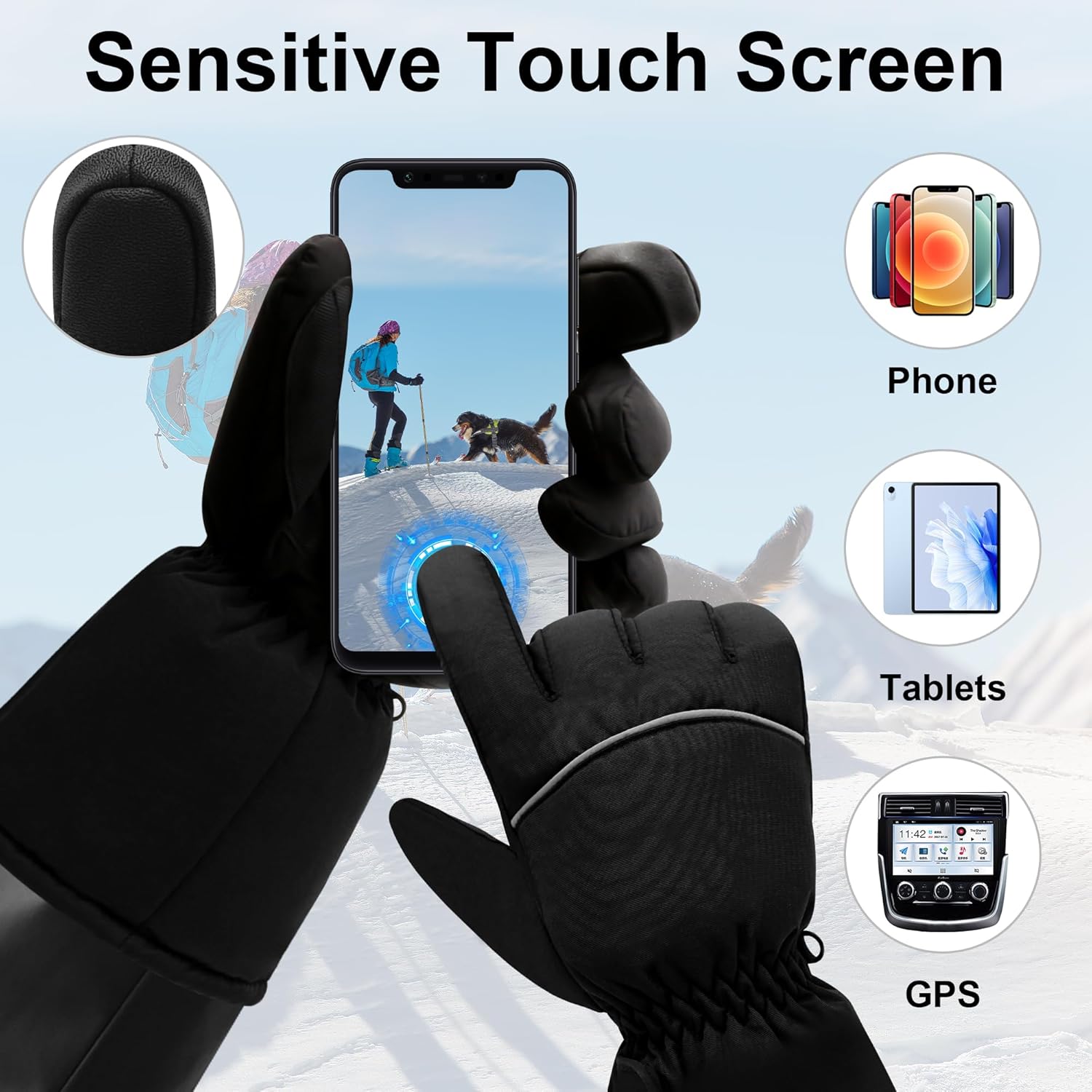Heated Gloves for Men Women, Electric Waterproof Windproof Warming Gloves, 3.7V Rechargable Hand Warmers for Hiking Cycling Hunting Skiing Camping Fishing - Image 4