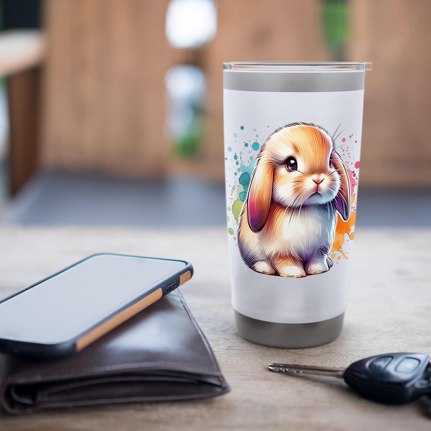 Mini Lop Bunny Stainless Steel Insulated Tumbler - Image 7