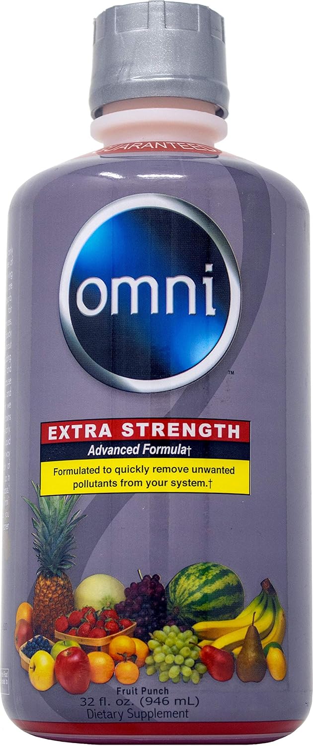 Wellgenix Omni Cleansing Drink, Extra Strength Body Detox, Herbal Cleanse Detox Liquid. Flush Your System, Fruit Punch Flavor, 32 Fl Oz, Premium Detox Support (2 Pack)