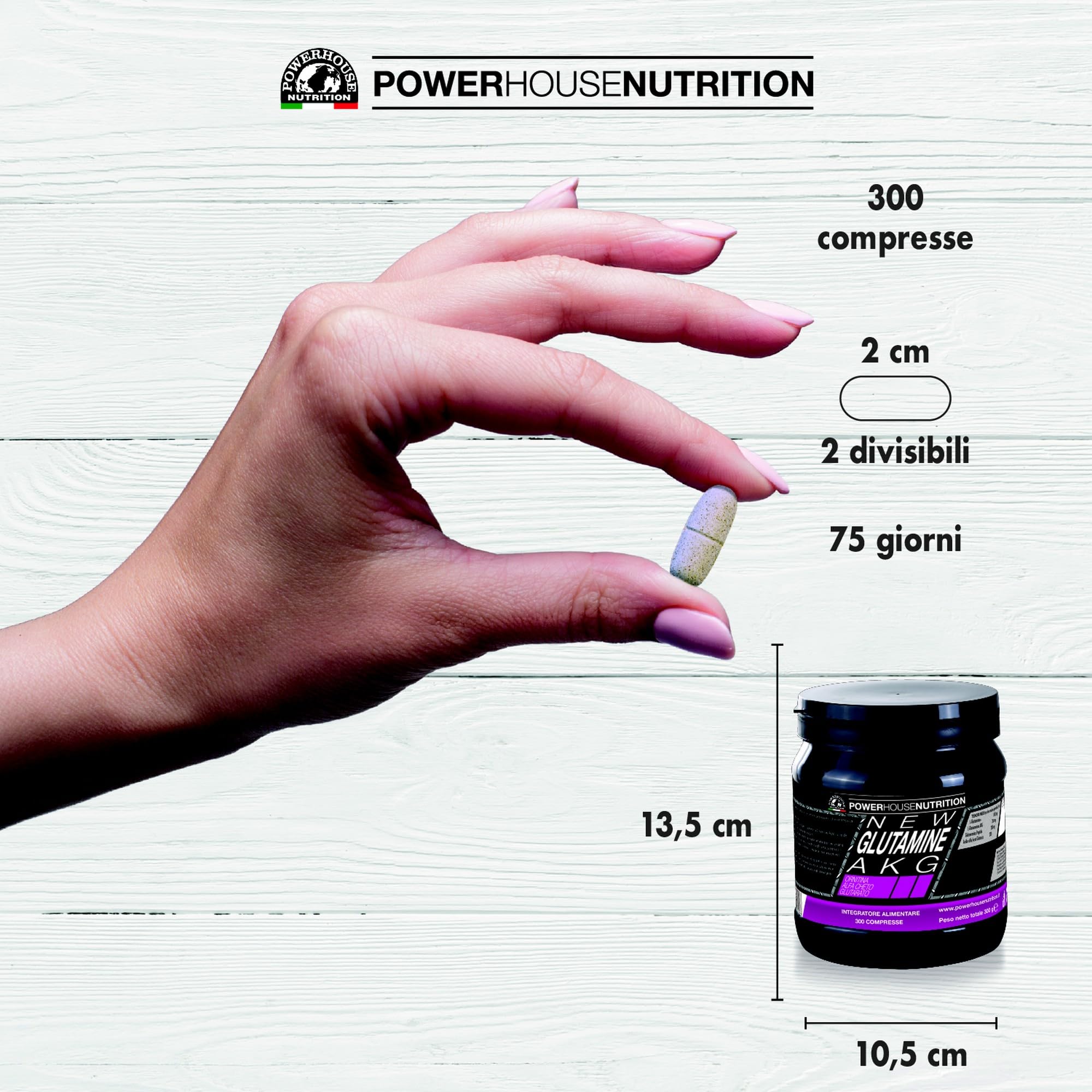 New Glutamine AKG Powerhouse Nutrition | Integratore Alimentare a Base di L Glutammina per Crescita Massa Muscolare | Glutammina Compresse | Innalza Soglia Fatica e Concentrazione (300 Compresse)