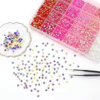 Vista 8 de Diamantes de imitación de resina con parte trasera plana para manualidades, diamantes de imitación de gelatina con diamantes de imitación rosas AB