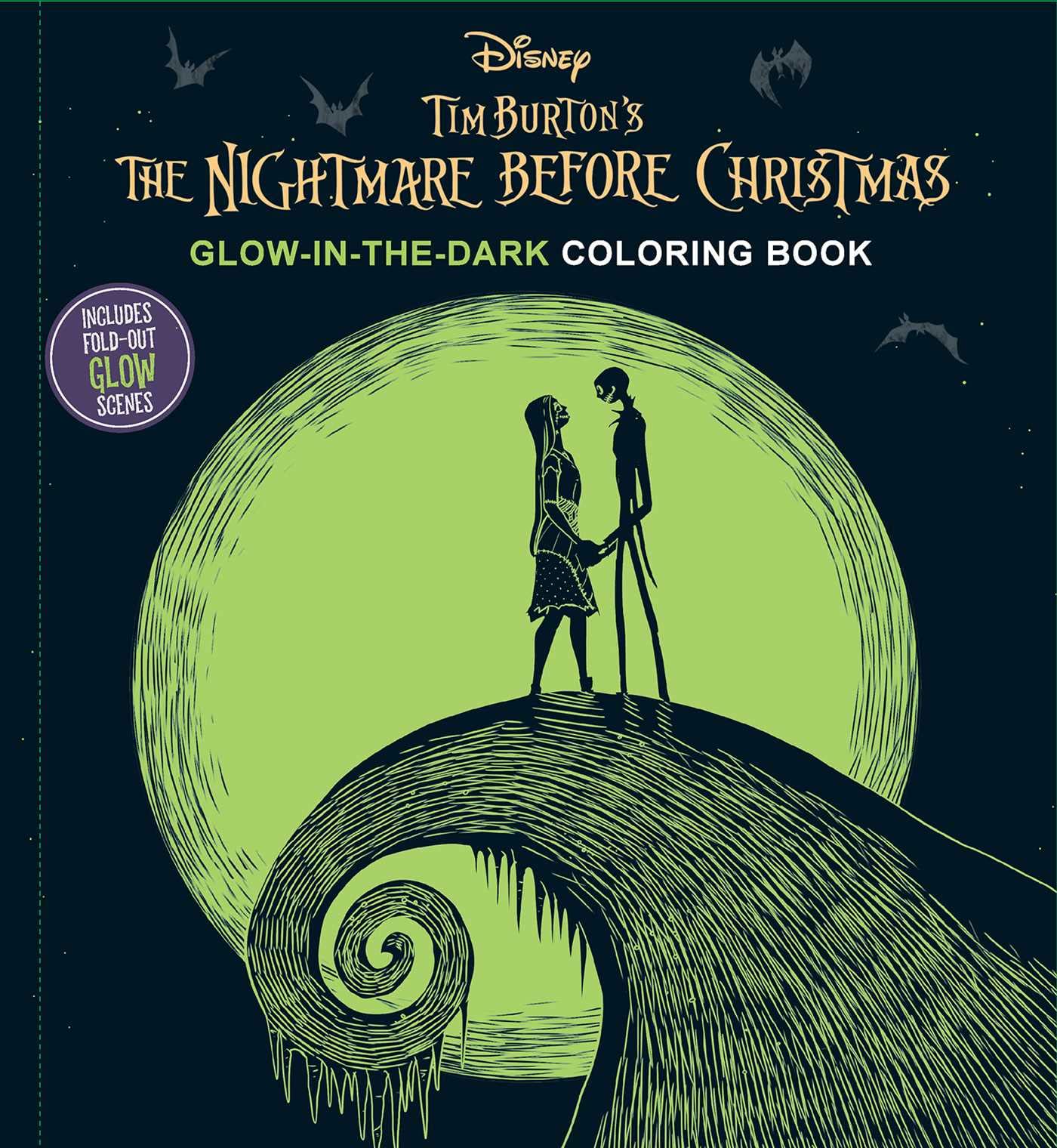 Disney Tim Burton's The Nightmare Before Christmas Glow-in-the-Dark Coloring Book - Coloring Book for Teens and Adults, Officially Licensed