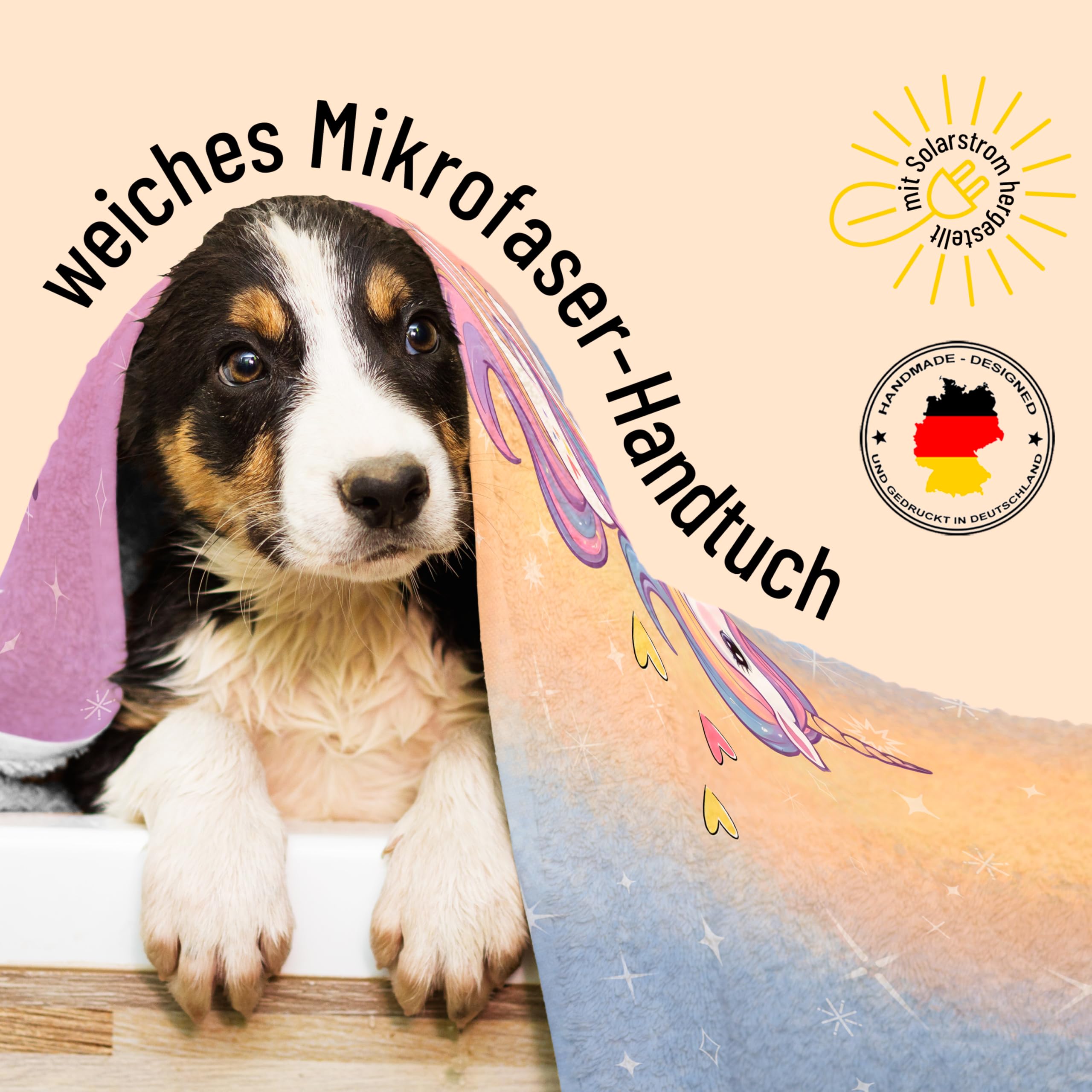 True Statements Handtuch mit Namen „Einhorn“ – EIN einzigartiges, bedrucktes Handtuch als persönliches Geschenk für Kinder, Mädchen und Beste Freundinnen! (Pastel Einhorn, 70 x 140 cm)