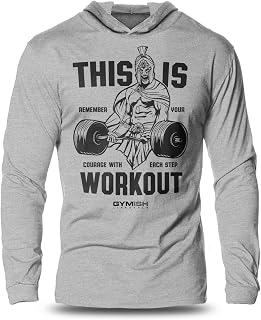 Inspirational Spartan Gym Weightlifting Long Sleeves Men's Hooded for Workouts