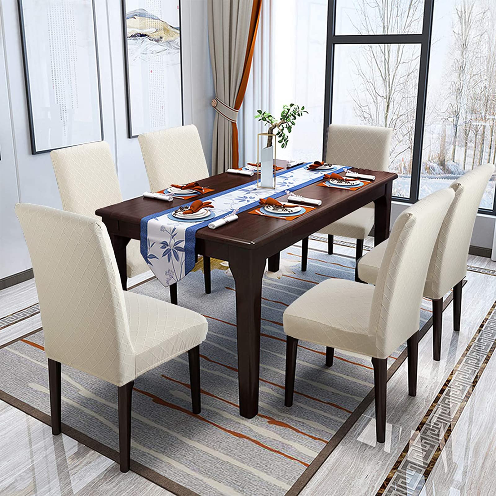 Housse de chaise de salle à manger, en Spandex, élastique, extensible
