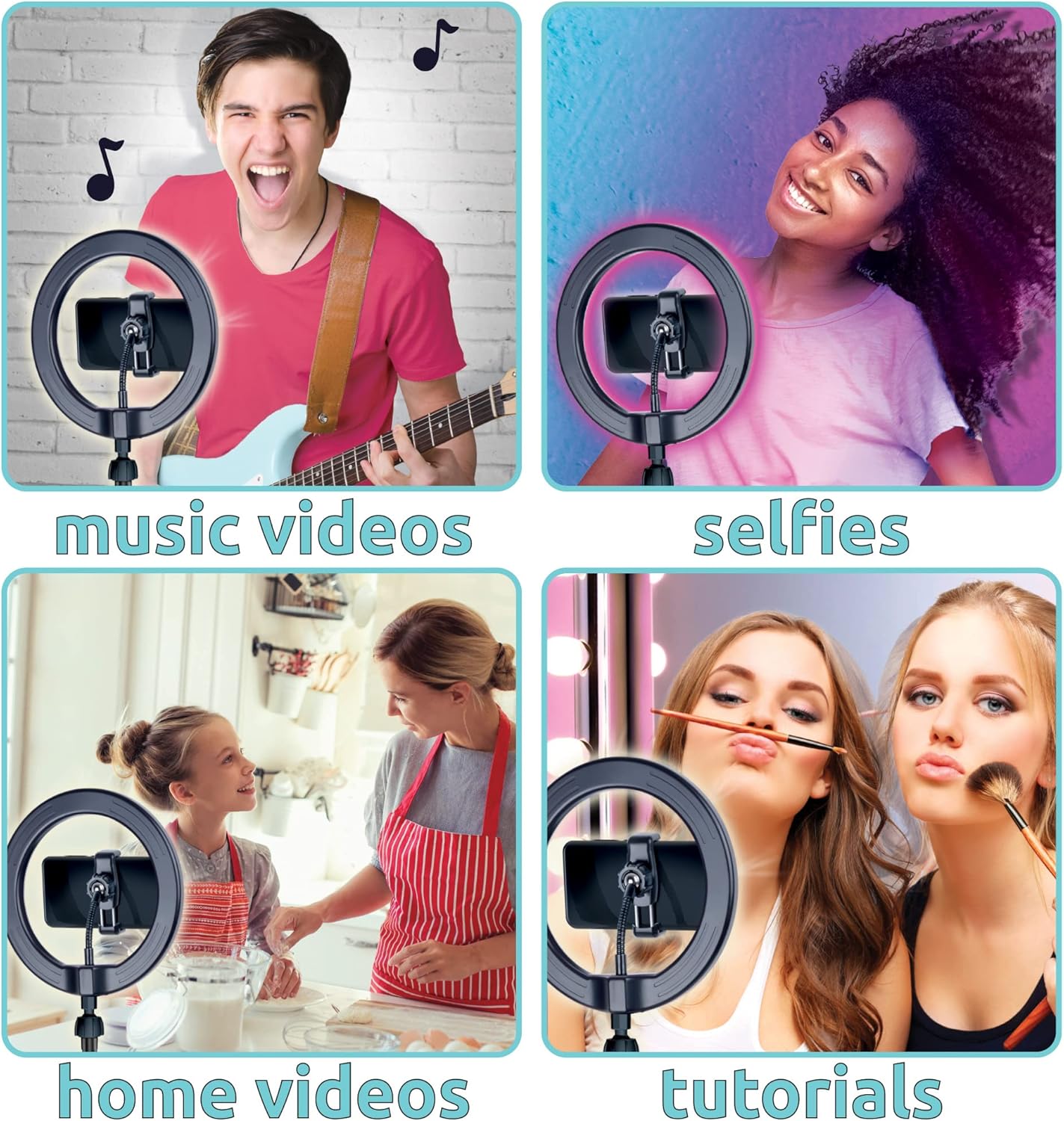 Demonstration of the smartphone holder's 360-degree rotation capability.