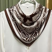 Vista 68 de FONYVE - Pañuelo de satén sedoso de tamaño mediano para mujer, cuadrado, 27.5 x 27.5 pulgadas