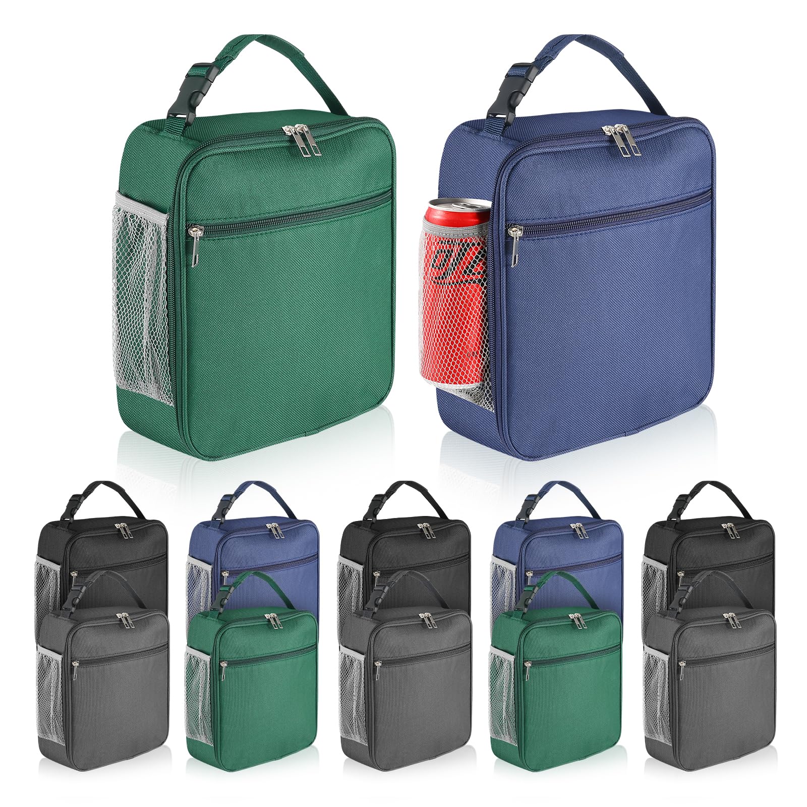 Photo 1 of 12 Pack Lunch Box Bulk,Insulated Reusable Lunch Bags with Aluminum for Women Men Girls,Leakproof lunch boxes,Small Lunch Tote Bag for Office,Work,Beach or Travel,Multicolor