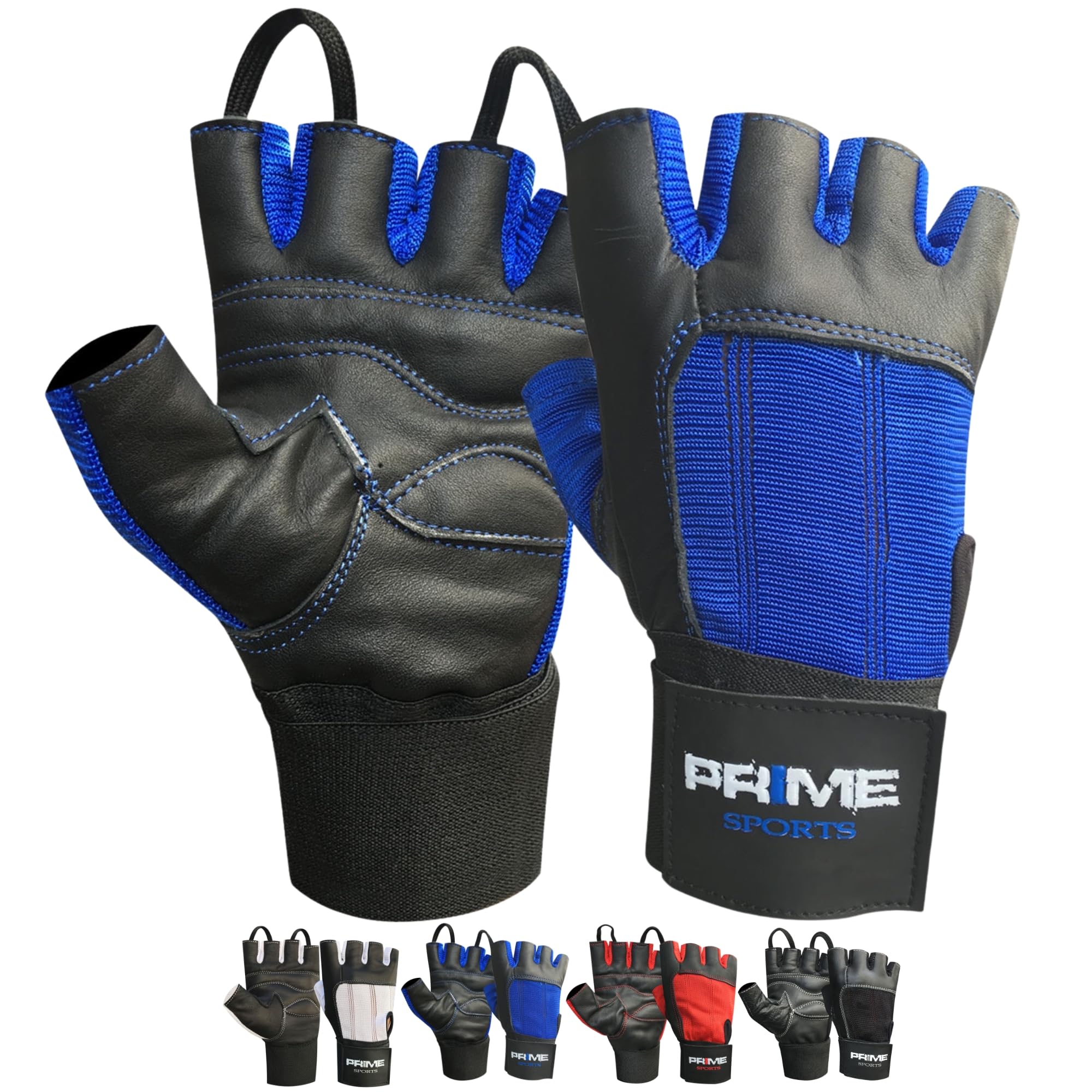 PSS Weight Lifting Gloves for Gym Workout-Double Stitched Padded Anti Slip Palm Protection Great for Fitness Bodybuilding/powerlifting/Strength Training Model 115 (Blue, L)