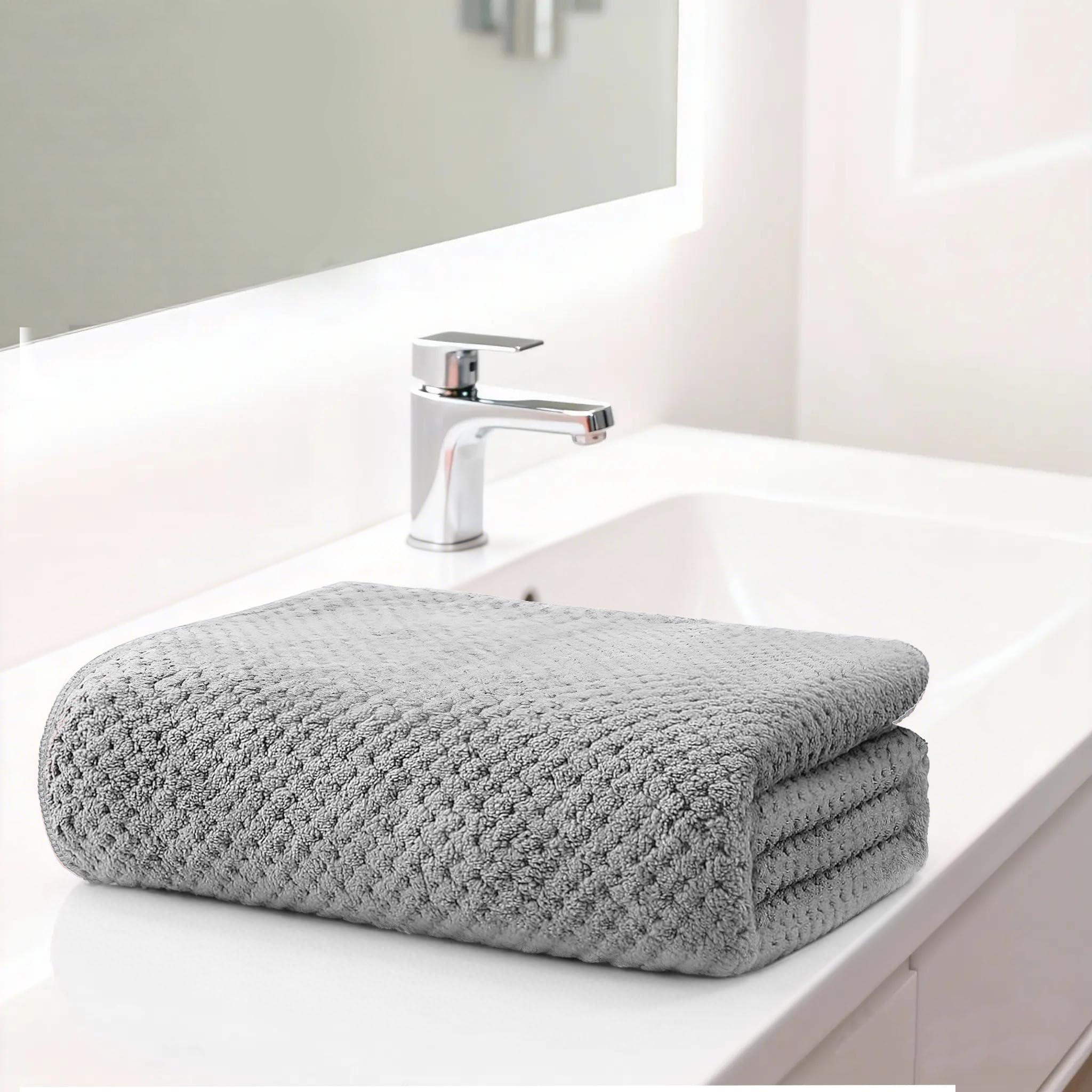1 Pack Bath Towel Large 27 x 54 Inches Microfiber Soft Highly Absorbent Lightweight and Quick Drying Shower
