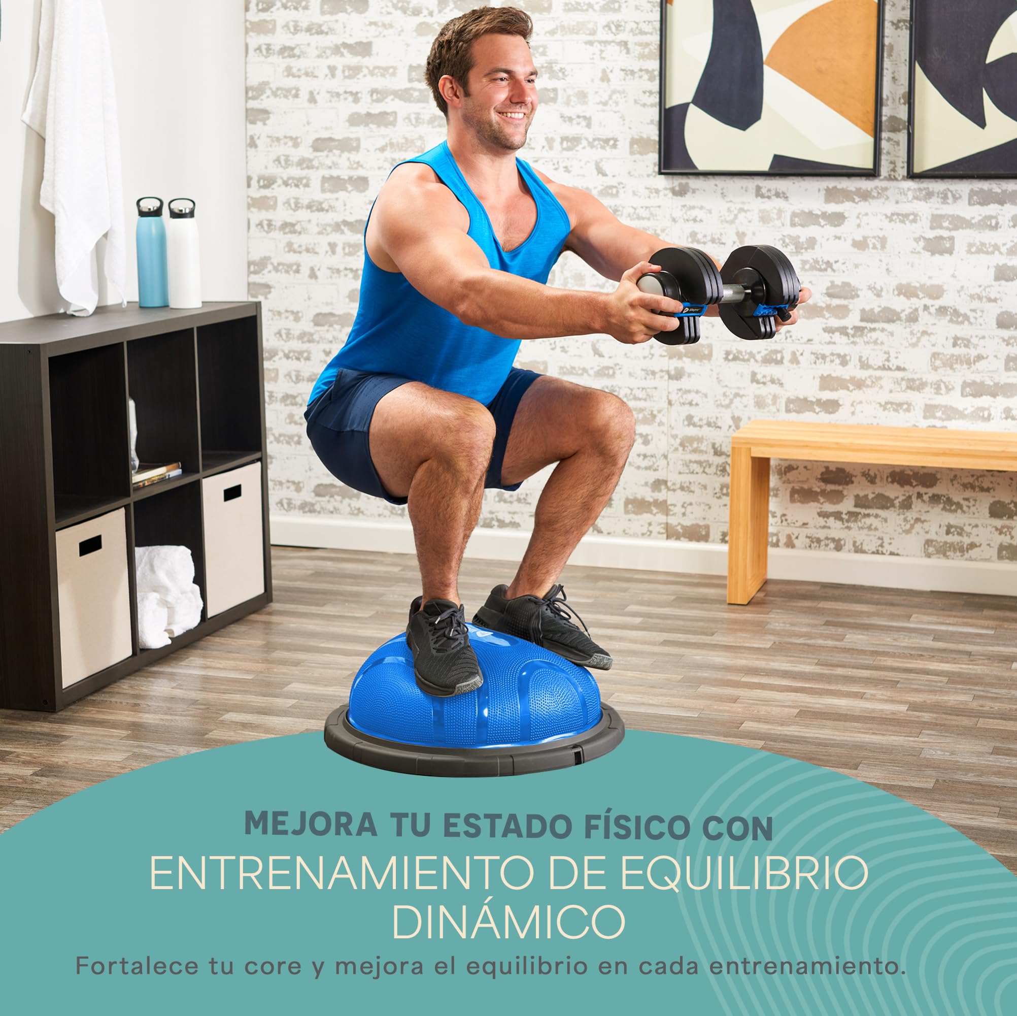 LifePro - Entrenador de pelota de ejercicio medio – Pelota de equilibrio para ejercicio – Entrenador de pelota de equilibrio – Pelota de estabilidad para ejercicio, entrenamiento de cuerpo completo –