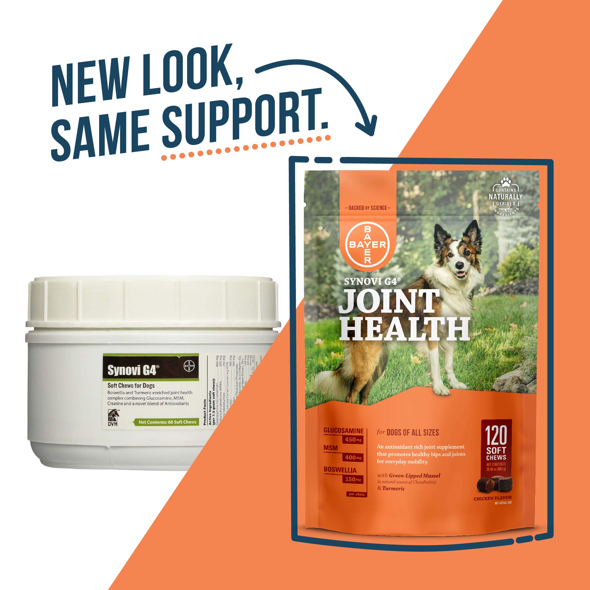 Synovi G4 Dog Joint Supplement Chews, 120Count, for Dogs of All Ages