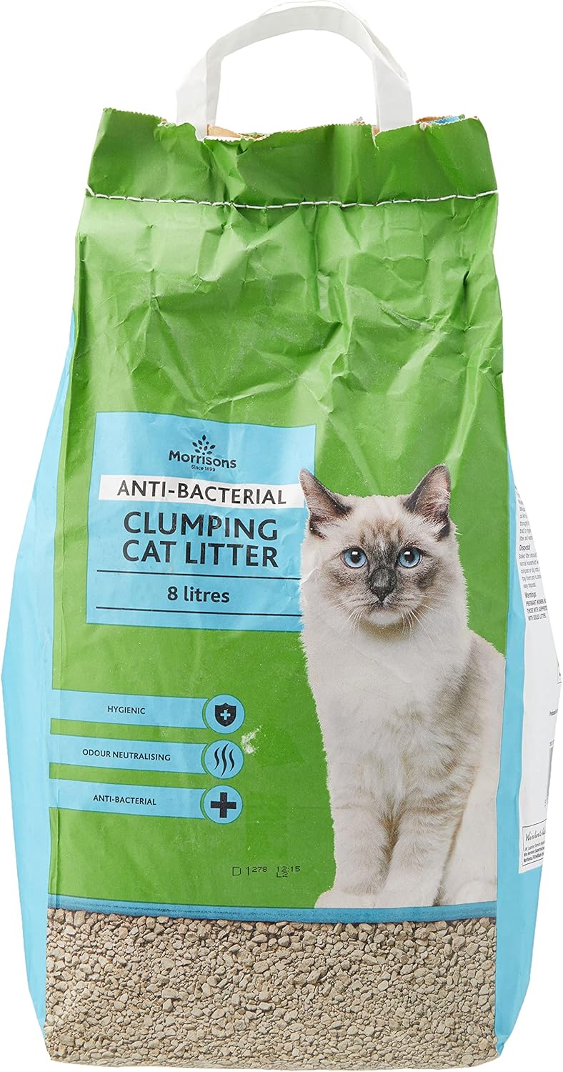 Morrisons AntiBacterial Cat Litter Clumping, 8L Amazon.co.uk Pet