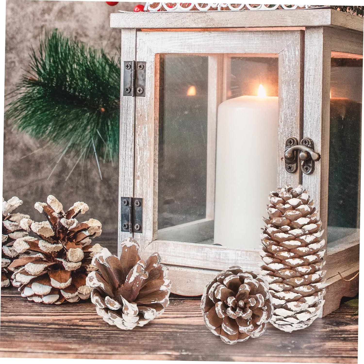 Homoyoyo 4sets Bulk Dried Pinecones for DIY Crafts Natural Pine Decoration Kit for Christmas Thanksgiving Weddings Home Decor and Creative Projects