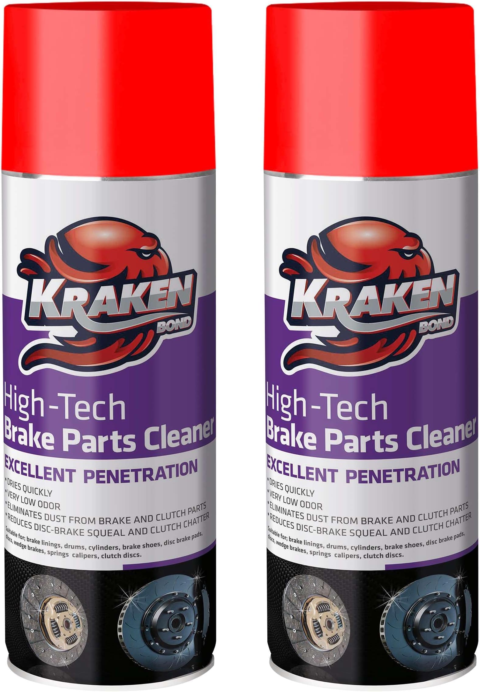 KRAKEN BOND Brake Parts Cleaner Spray (2x12.3 fl.oz) Non