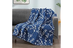 Indulge in Comfort with Exclusivo Mezcla's Blue Floral Throw Blanket