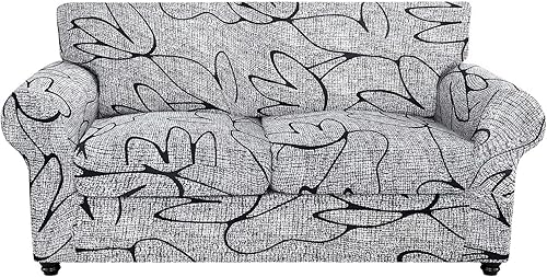 Miniatura 68 de SearchI Funda Elástica para Sofá con Estampado Fundas para Sofá, Patrón Floral Funda para Sillón de 2 Piezas con Funda de Cojín de Silla Separada,