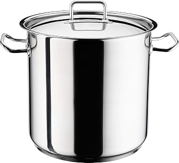 Hascevher Industry Leading Commercial-Grade 18/10 Stainless Steel Induction Stock Pot with Cover 28 Quart