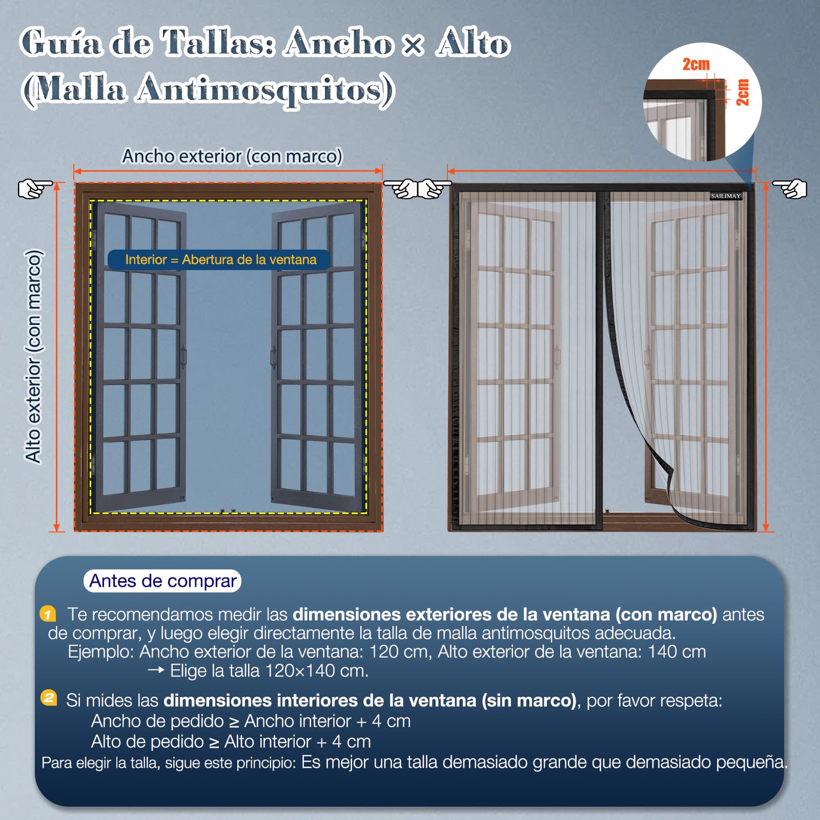 Mosquitera Ventana Magnetica 130x130cm, Mosquitera para La Ventana, Sin Taladrar, Malla Ultrafina, para la Mayoría de los Tipos de Ventanas, Negro - 4