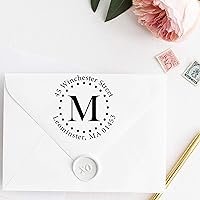 Vista 4 de 10+ Designs to Choose!! Personalized - Address Stamp - Customized Stamp - Self-Inking Monogram Return Address Mail 3 4 Lines Custom Address Stamper