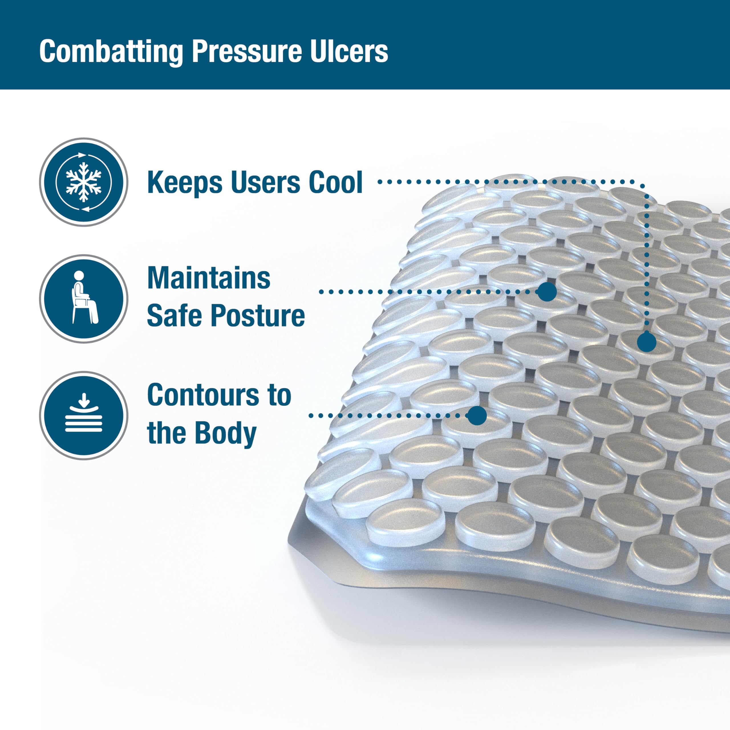 Almohadillas de gel dimensionales, cojín de alivio de presión, cojín de asiento de gel de diseño celular único, cojín de presión para ancianos, cojín de silla de ruedas para úlceras por